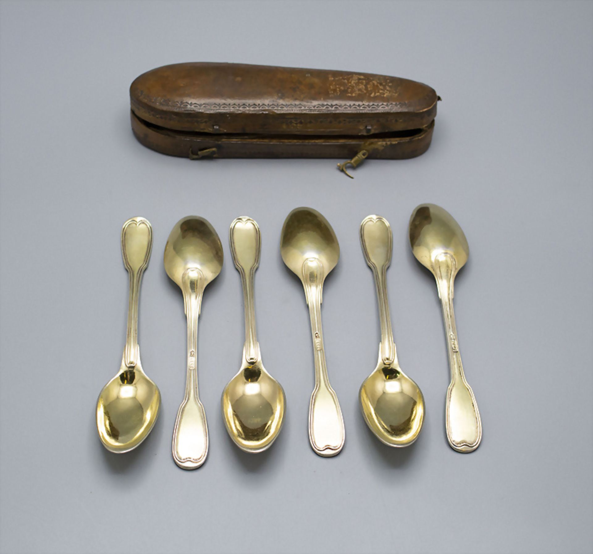 6 Teelöffel / A set of 6 tea spoons, Tobias Ludwig Krug, Straßburg / Strasbourg, um 1750