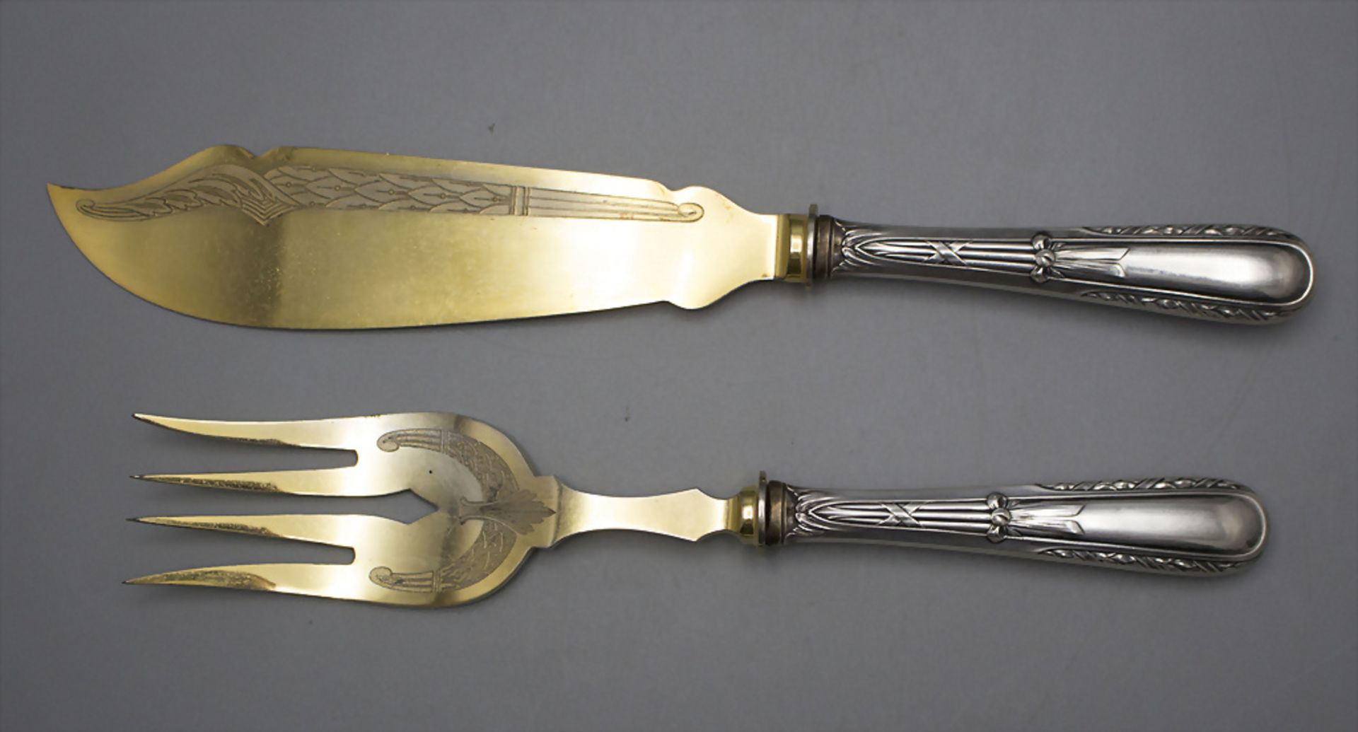 2 Teile Vorlegebesteck / A 2-piece set of serving cutlery, um 1900 - Image 3 of 4