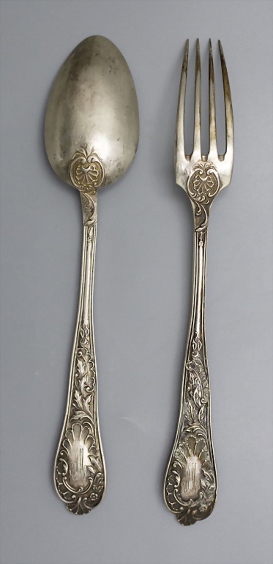 Löffel und Gabel / A silver fork and spoon, Edmont Bonnescoeur, Paris, um 1890 - Image 2 of 4