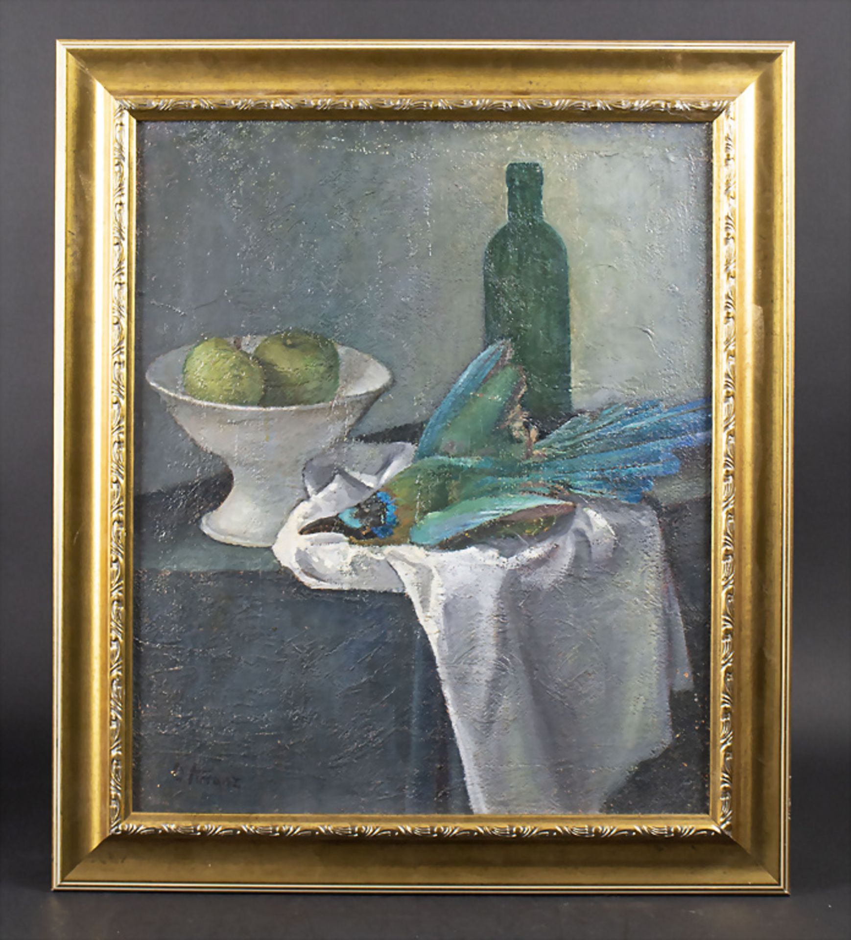 Künstler des 20. Jh., 'Stillleben mit blauem Paradiesvogel' / 'Still life with blue paradise bird' - Bild 2 aus 4