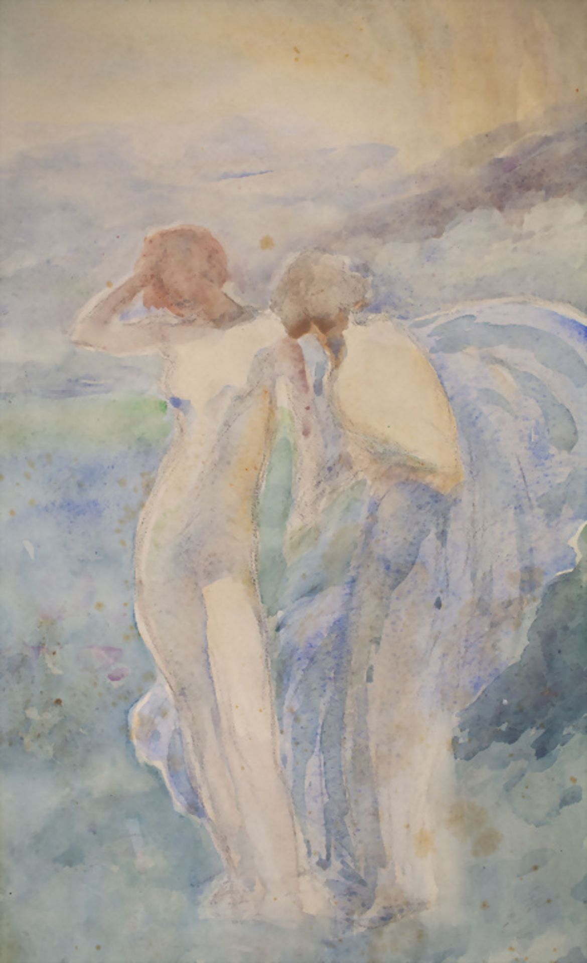 Otto VAUTIERS (1863-1919), 'Filles au Voile Bleu' / 'Mädchem mit blauem Tuch' / 'Girls with ... - Image 2 of 4
