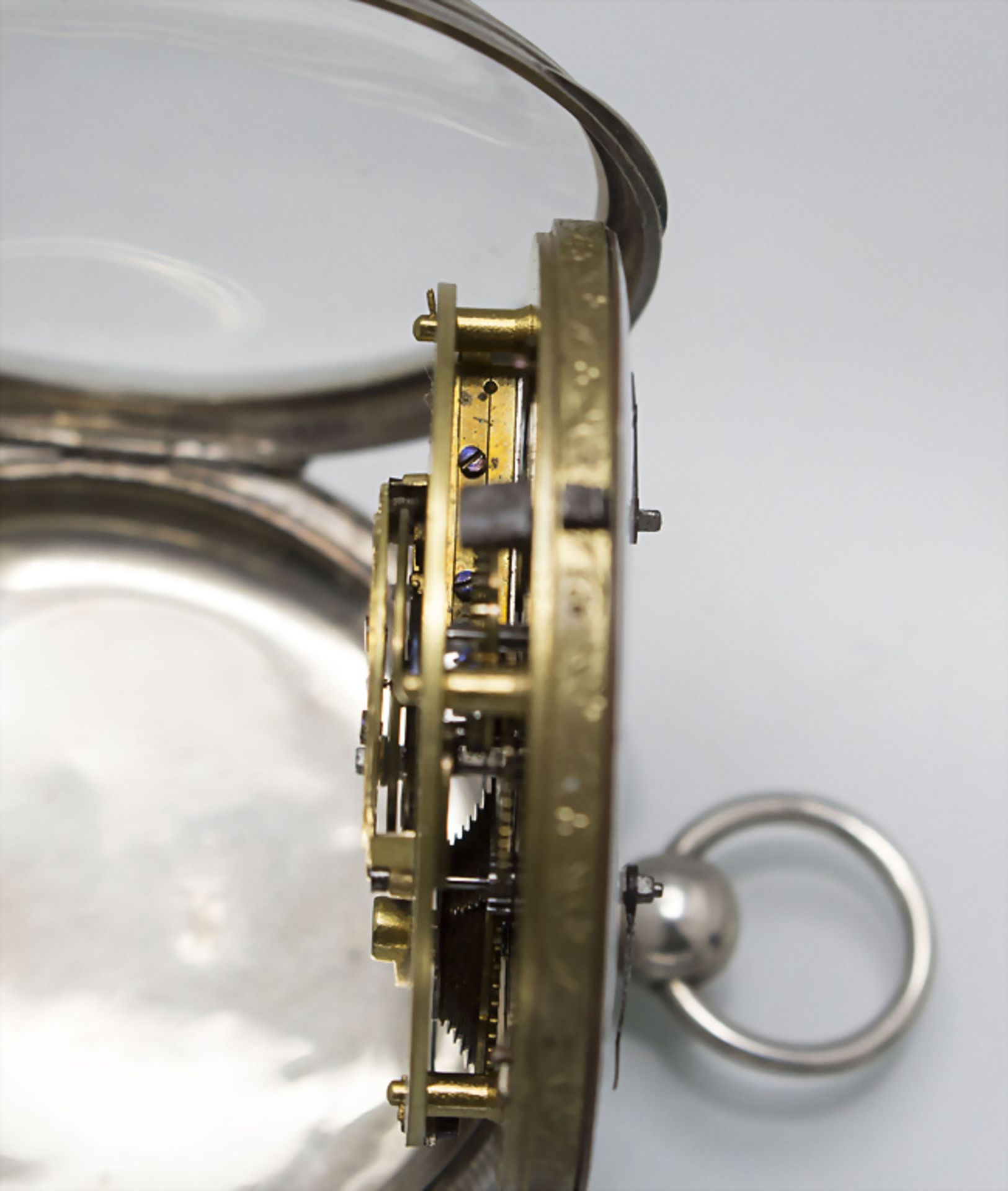 Taschenuhr mit zwei Zeitzonen / A silver pocket watch with 2 time zones, Esquivillon & ... - Image 8 of 8