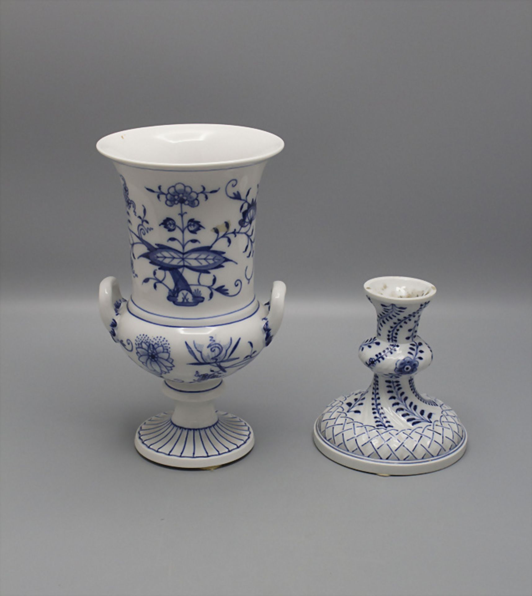3 Teile Zwiebelmuster / 3 pieces of porcelain with onion pattern, Meissen, 20. Jh. - Bild 4 aus 6
