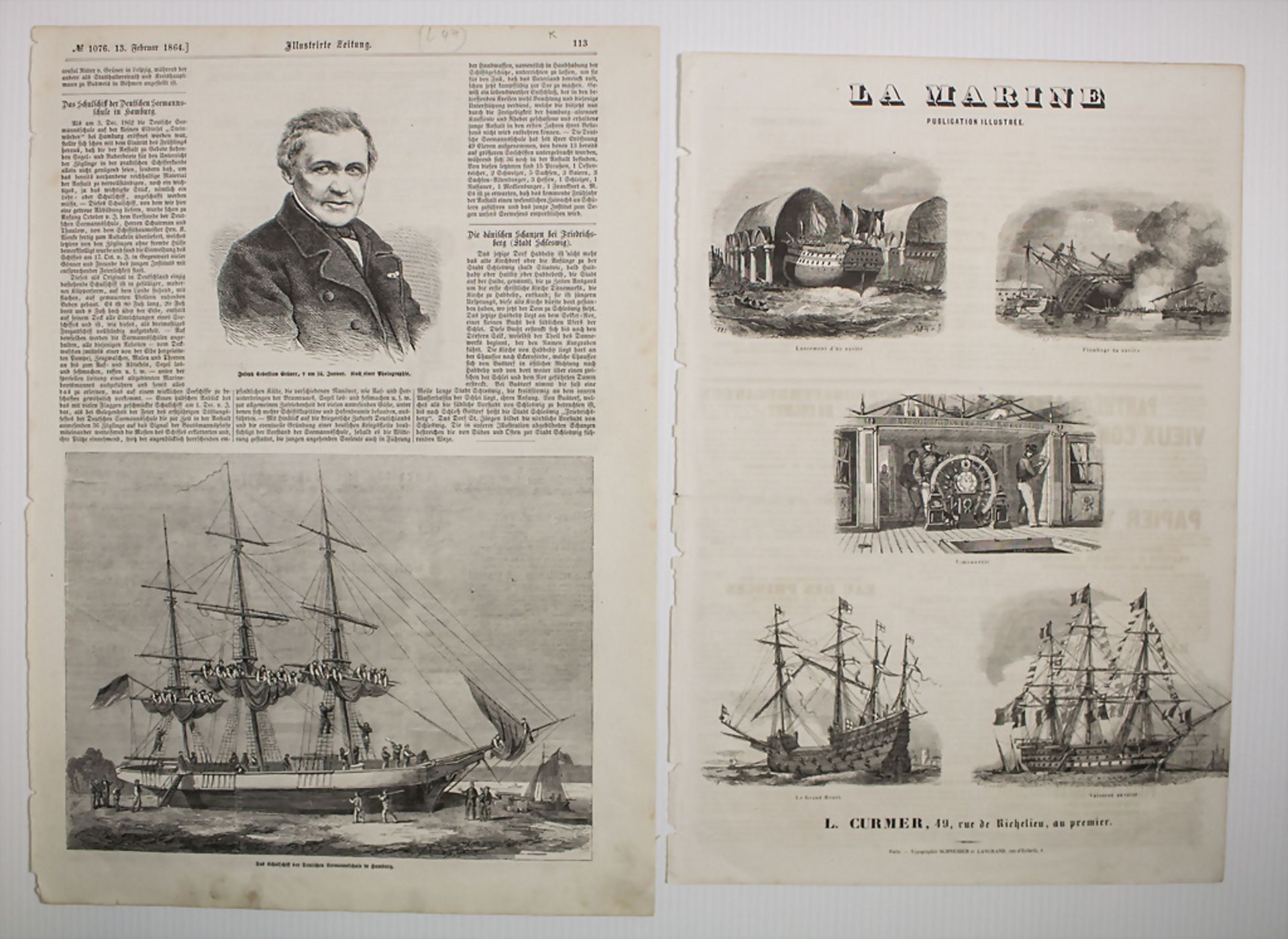 Konvolut 6 Blatt 'Seewesen und Marine' / A collection of six sheets 'Maritime and navy', 19. Jh. - Bild 6 aus 6