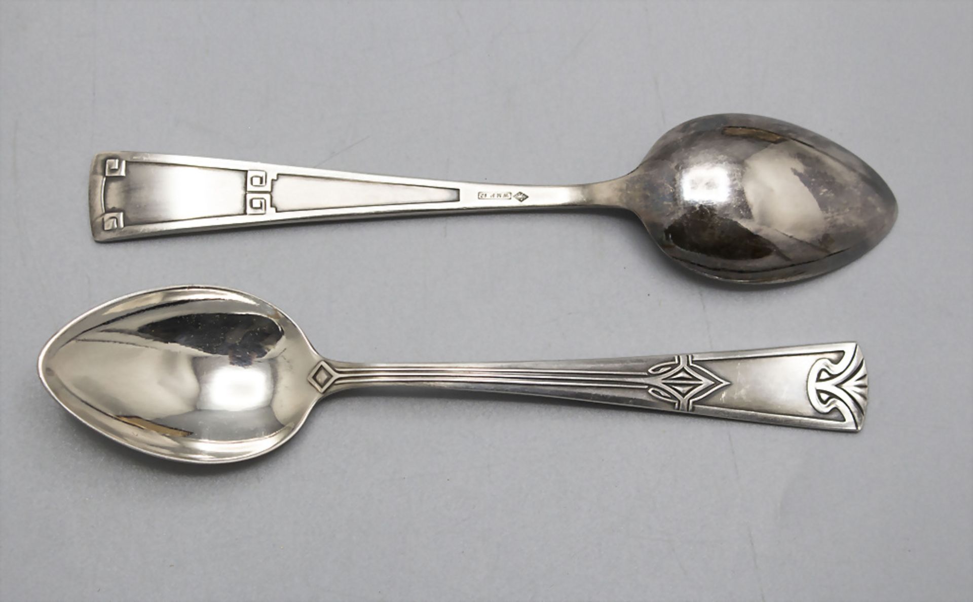 6 Jugendstil Kaffeelöffel / 6 Art Nouveau coffee spoons, WMF, Geislingen, um 1905-14 - Image 4 of 4