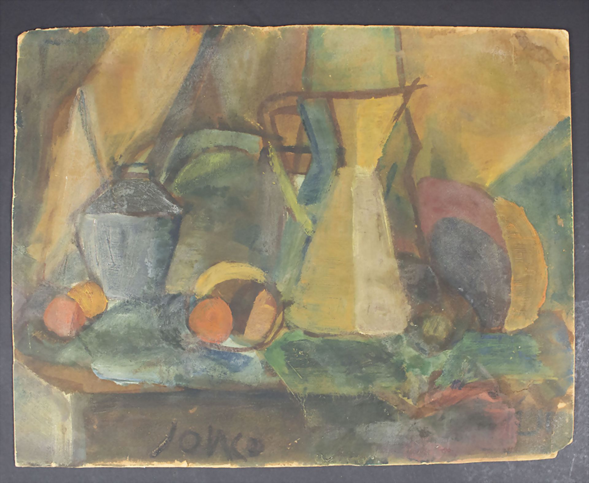 Marcel JANCO (1895-1984), 'Stillleben mit Kanne und Obst' / 'Still life with jug and fruit' - Image 2 of 6