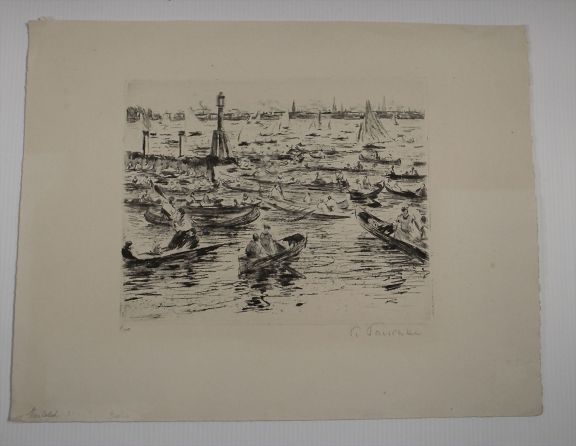 Paul PAESCHKE (1875-1943), zwei Radierungen 'Berlin - Am Wannsee' und 'Einfahrt' / Two ... - Bild 4 aus 4