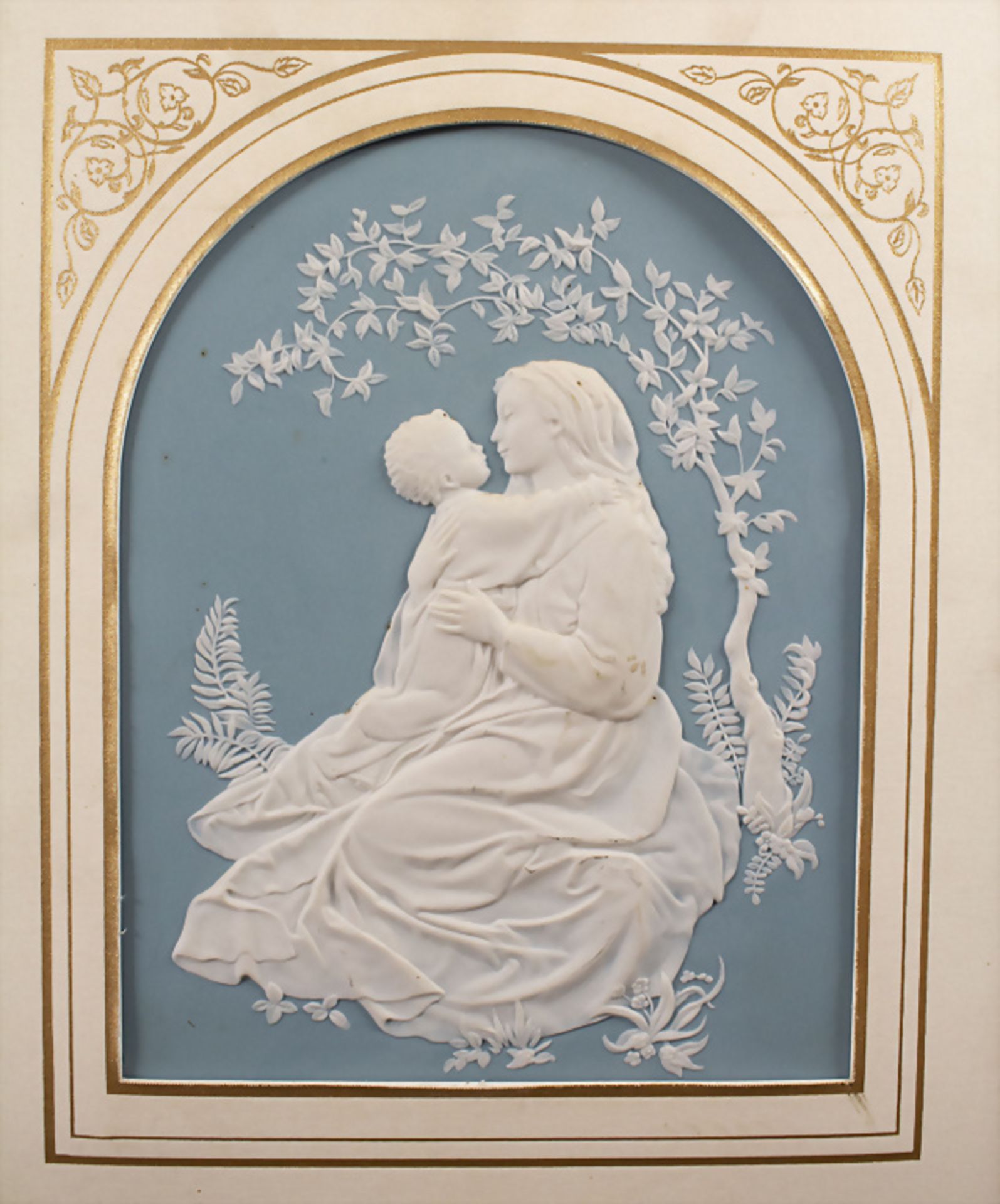 Großes Porzellanbild 'Mutterliebe' / A large jasperware framed procelain plaque 'Love of a ... - Image 2 of 3