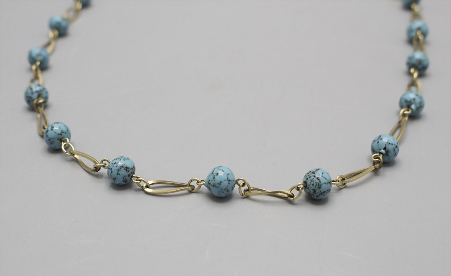 Halsband und Armband mit Türkisen / A necklace and bracelet with turquoise - Bild 2 aus 3