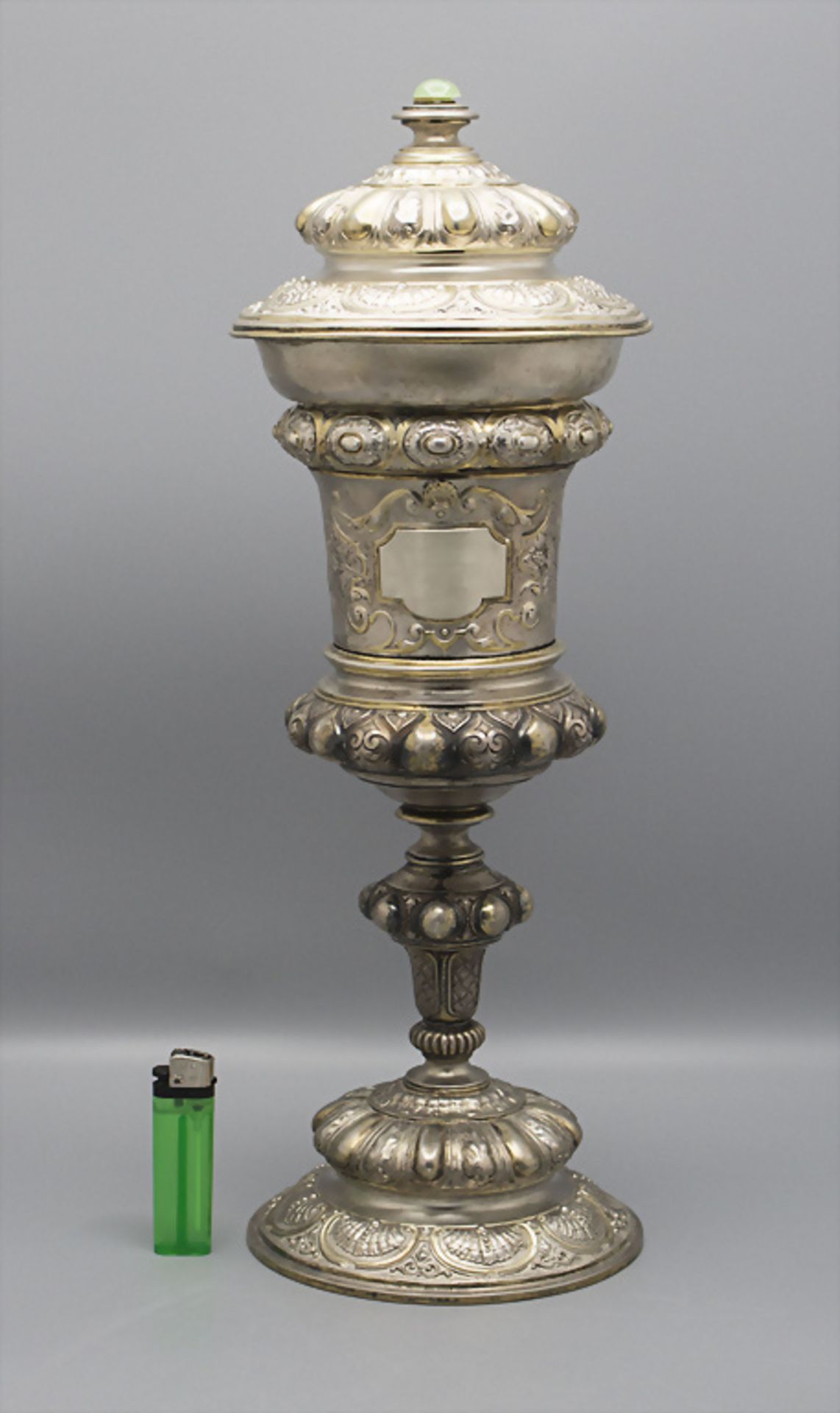 Deckelpokal / A lidded silver cup, Wilkens, Bremen, um 1890