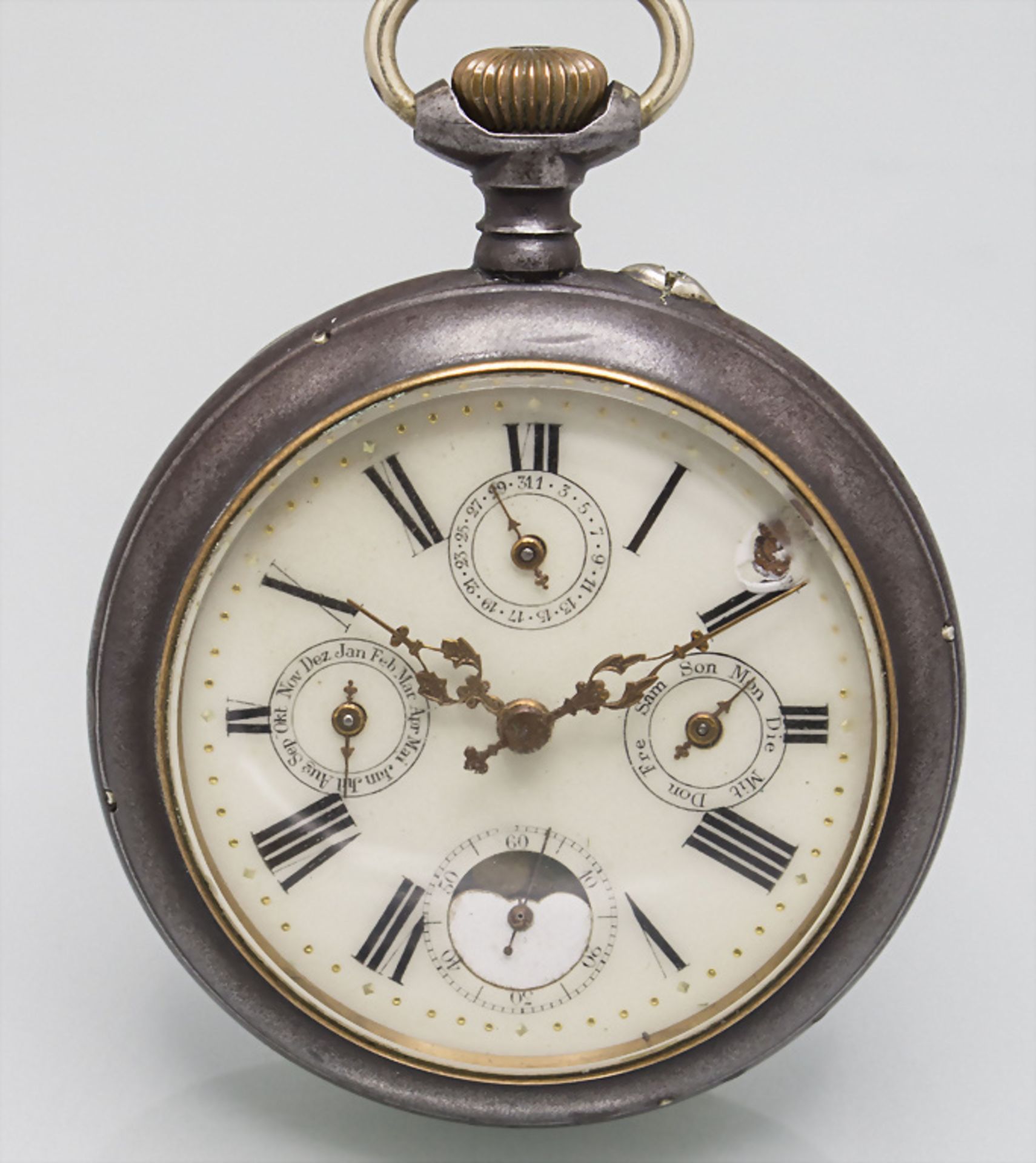 Herrentaschenuhr mit Vollkalender / A men's pocket watch, Schweiz, um 1900 - Image 2 of 5