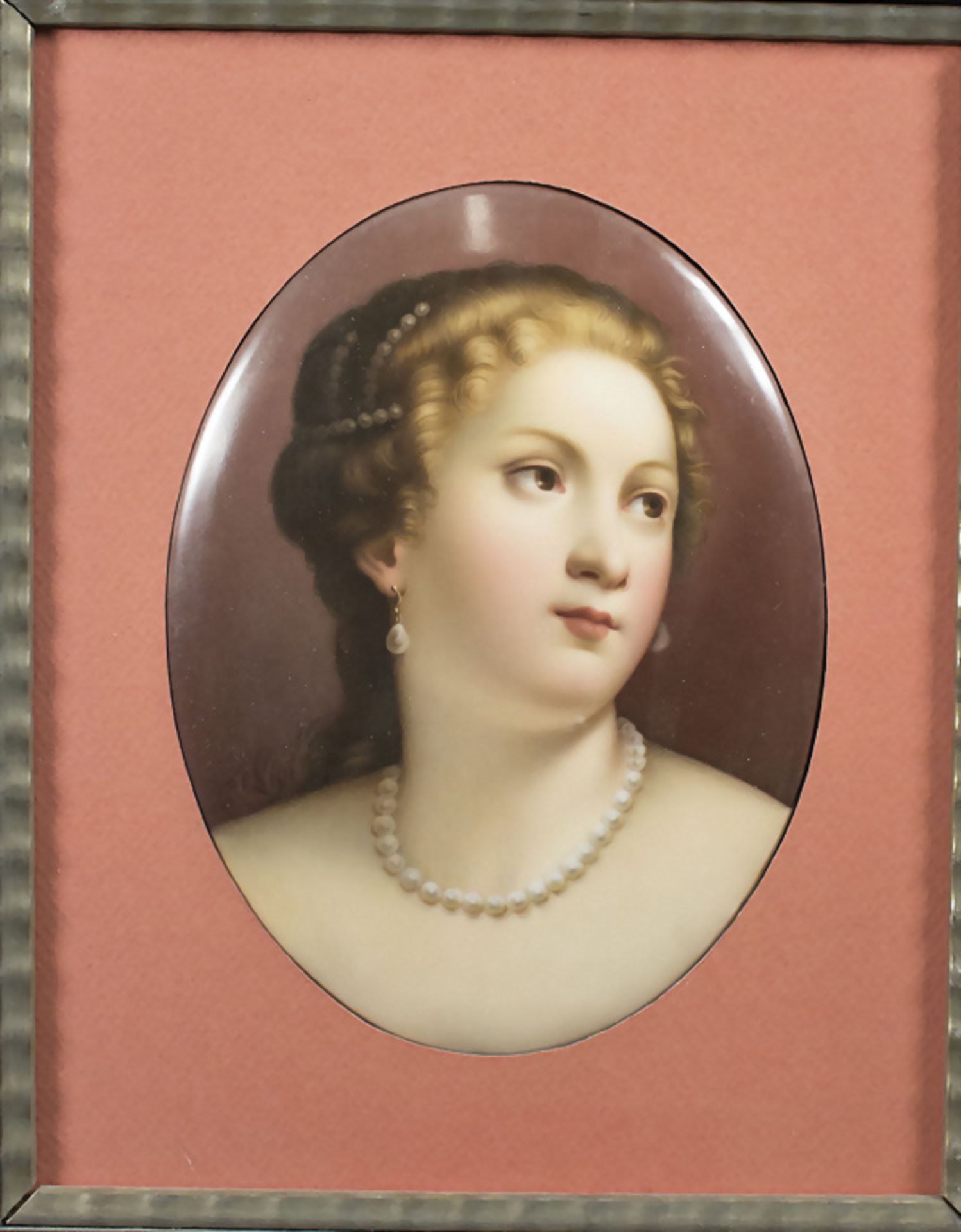 Porzellanbild Damenporträt / A porcelain portrait of a women, KPM Berlin, 20. Jh.