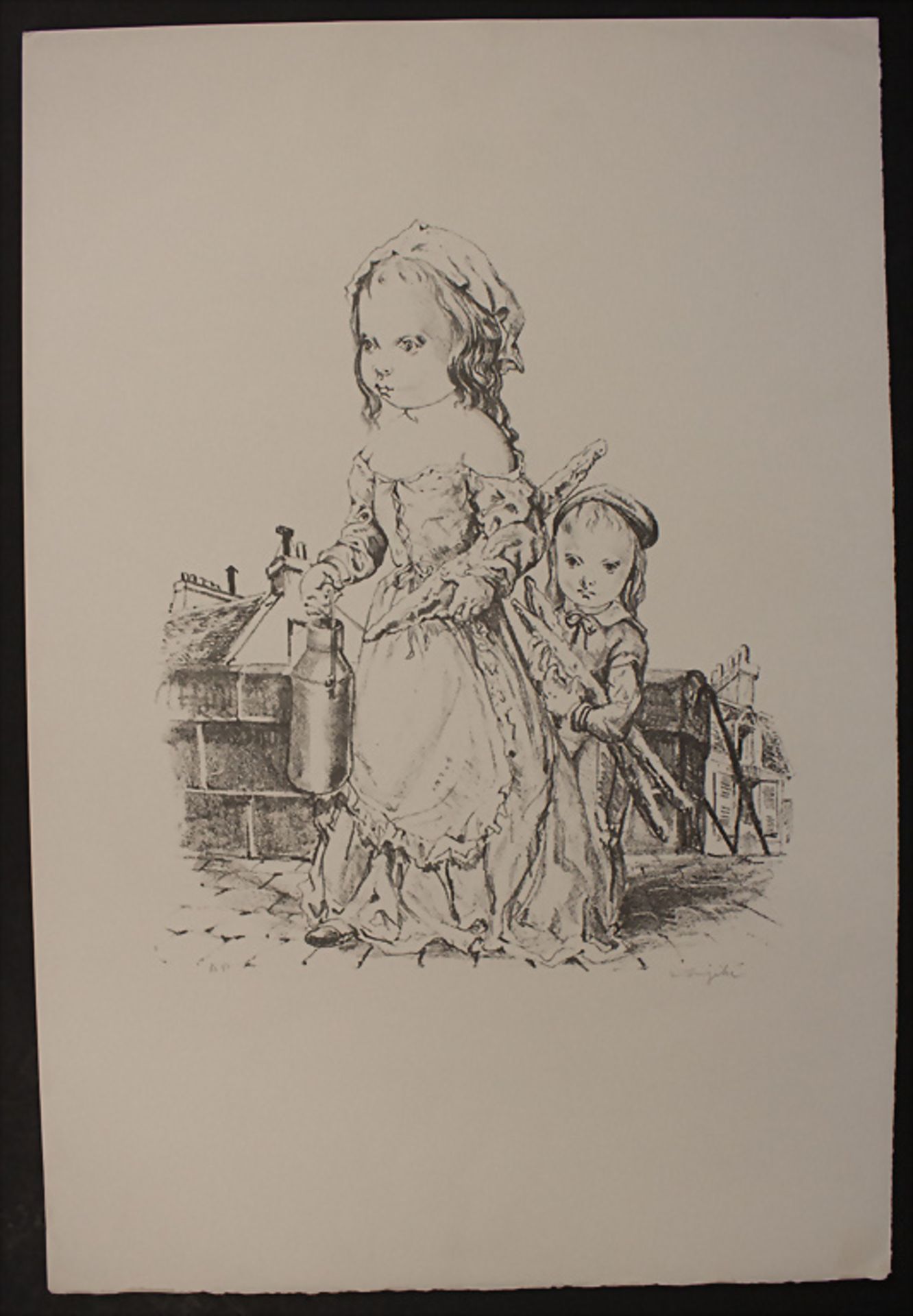 Tsuguharu FOUJITA (1886-1968), 'La Fille et l'enfant à la baguette de pain et au pot de lait' - Image 2 of 4