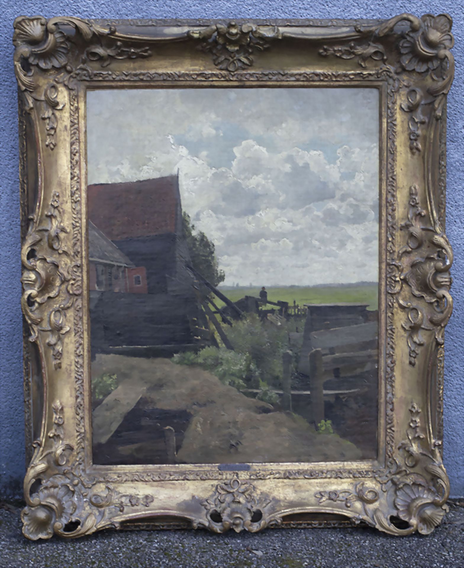 Herrmann BAISCH (1846-1894), 'Hofansicht' / 'Yard view with farm house', um 1885 - Bild 2 aus 6