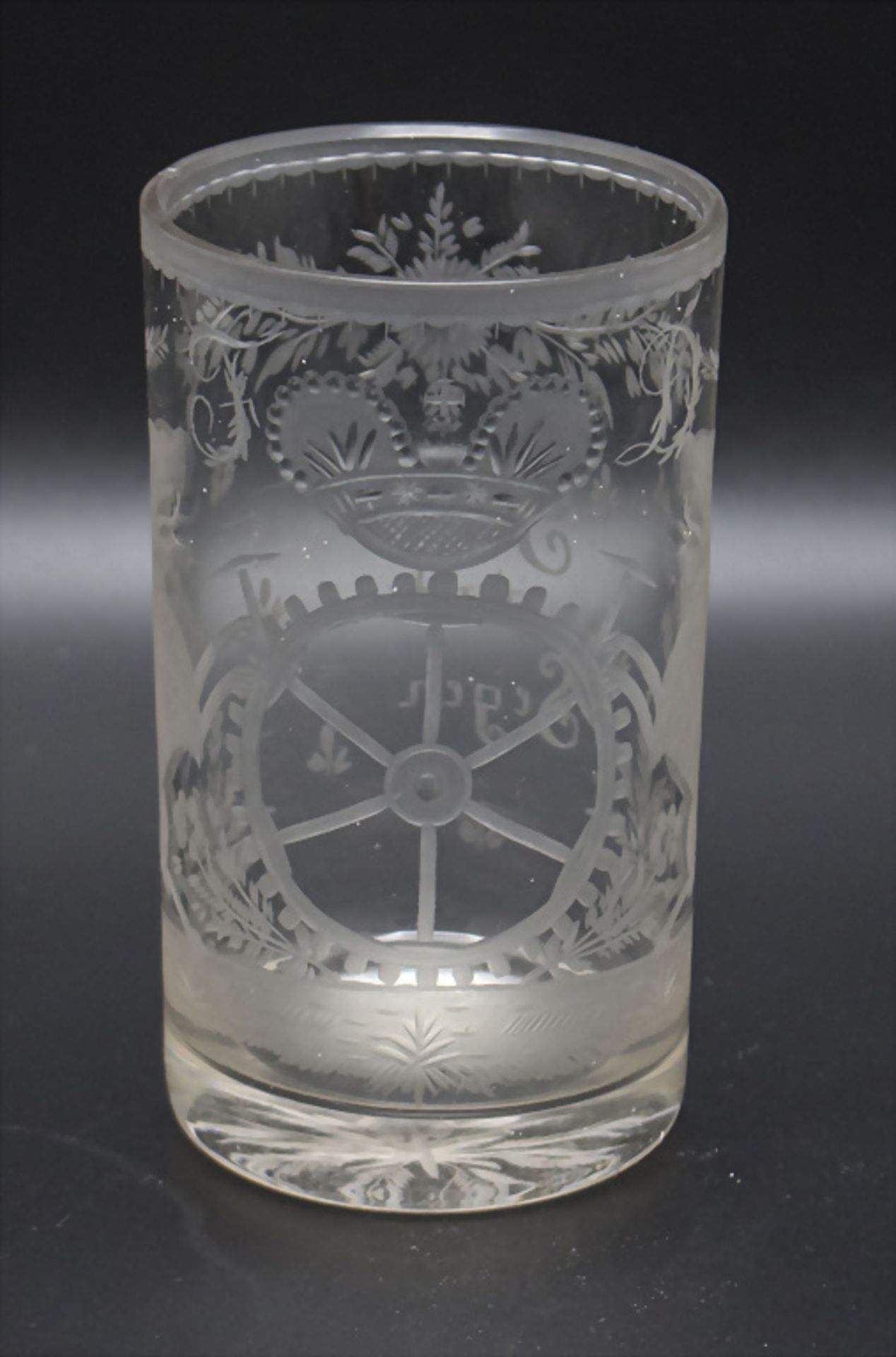 Becher eines Müllers / A glass beaker of a miller, Böhmen, um 1800 - Image 2 of 4