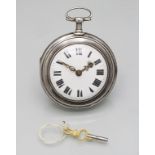 Taschenuhr / A silver pocket watch, Sapt, um 1800