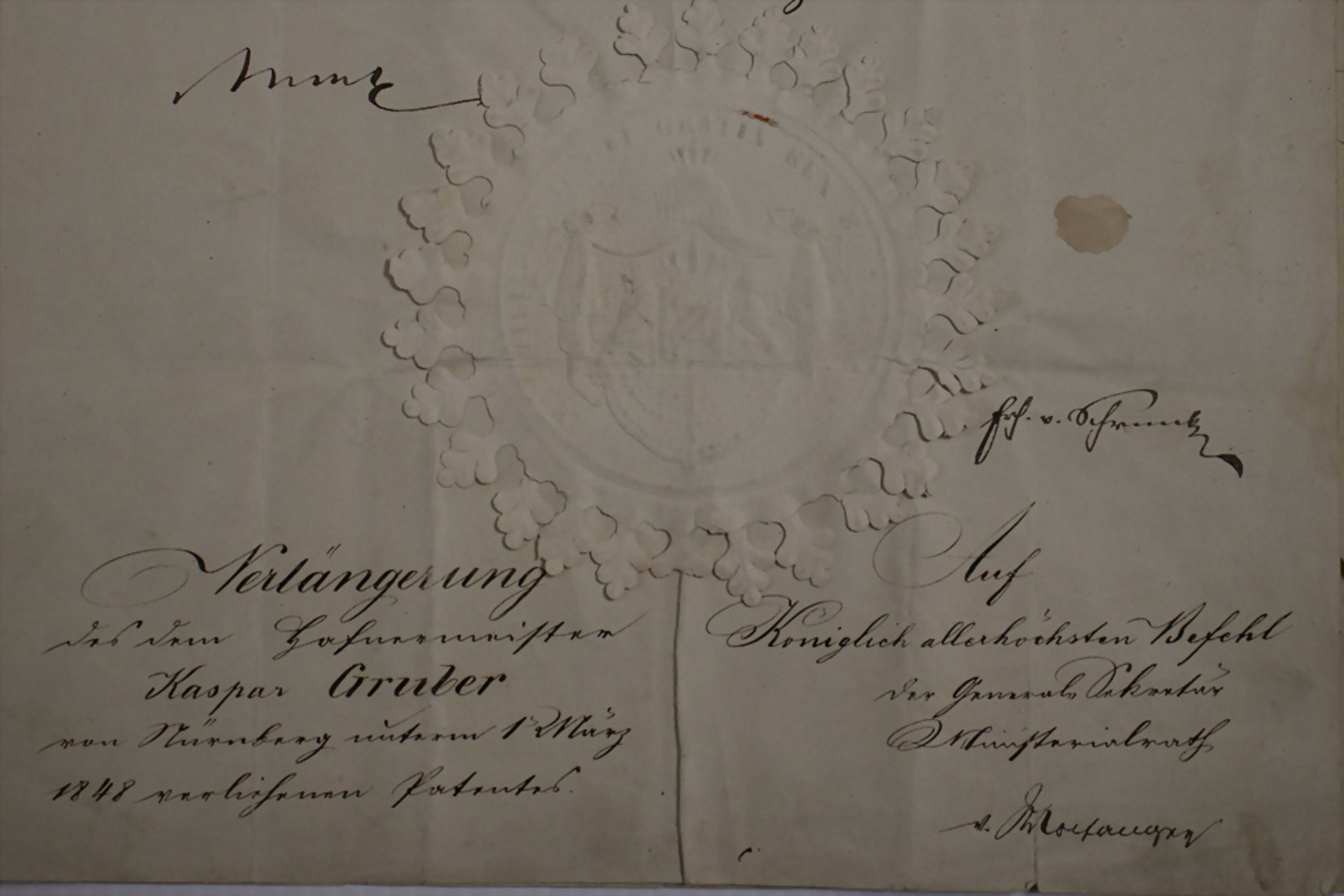 Urkunde mit Autograph 'Patent & Verlängerung' / Certificate patent & extension, Maximilian II ... - Bild 2 aus 4