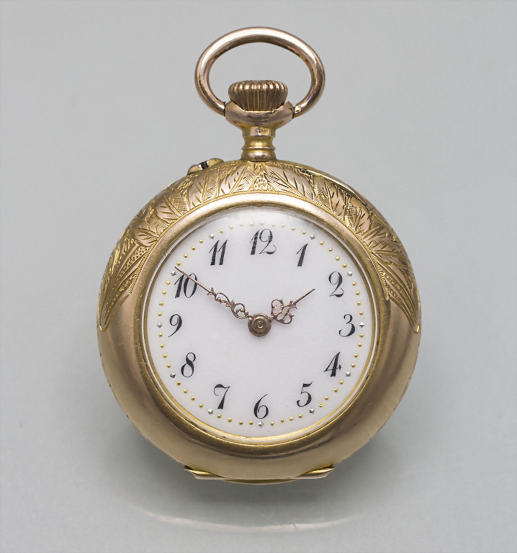 Jugendstil 14 kt Gold Taschenuhr / An Art Nouveau 14 ct gold pocket watch, Gebr. Eppner, ...