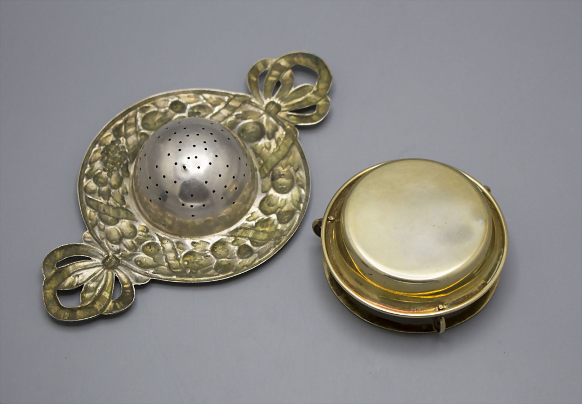Teesieb / A silver tea strainer, deutsch, um 1900 - Image 6 of 6