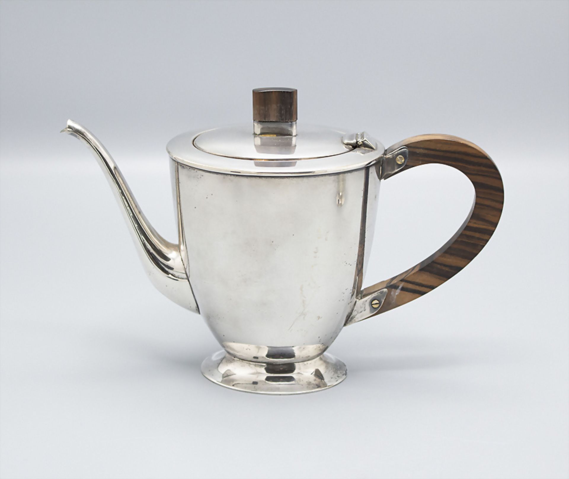 Art Déco Mokkakanne und Zuckerdose / An Art Deco plated mocha pot and sugar bowl, Argentor, ... - Image 2 of 9