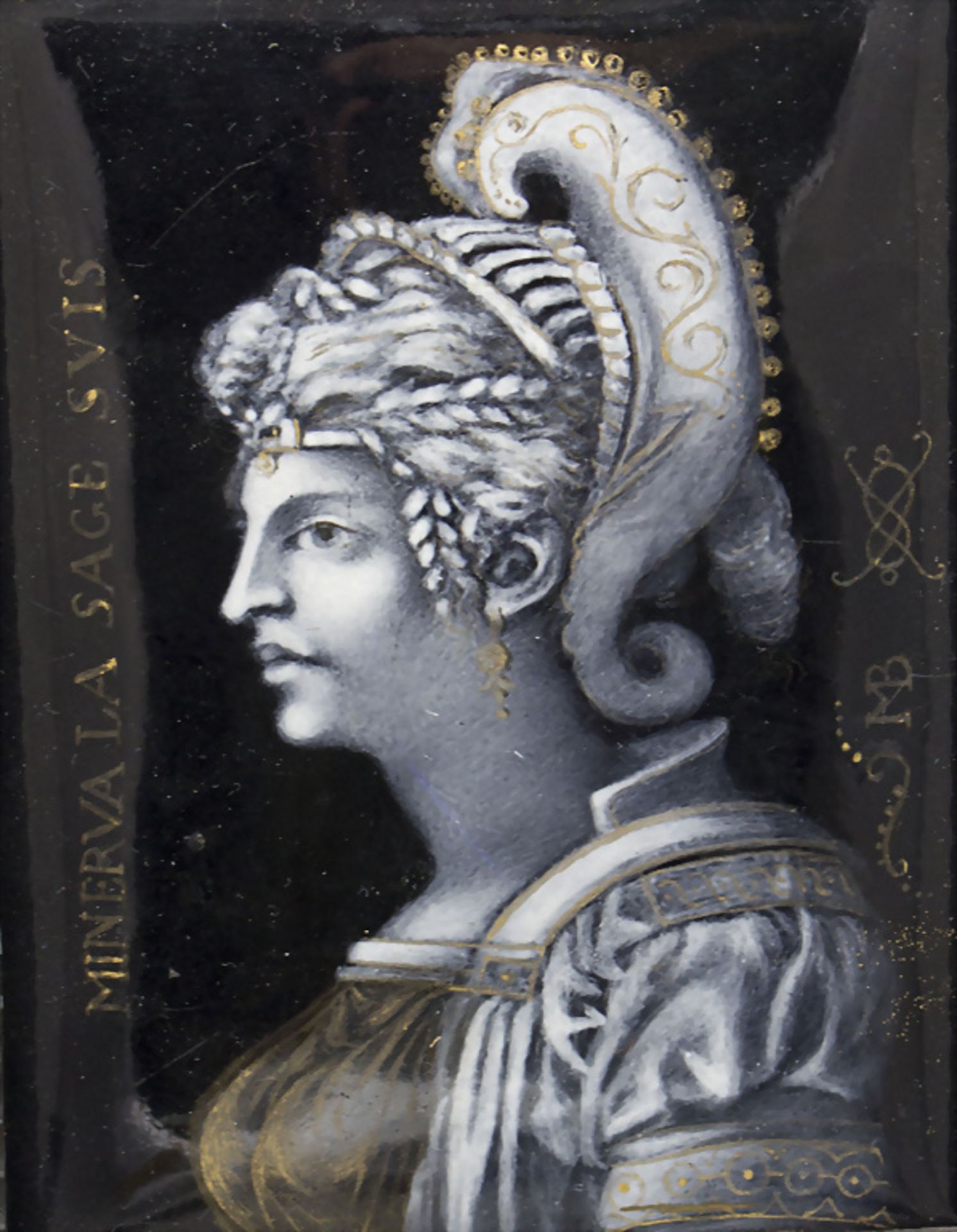 Emaille Malerei 'Minerva' / An enamel painting, Limoges, 19. / 20. Jh. - Bild 2 aus 4