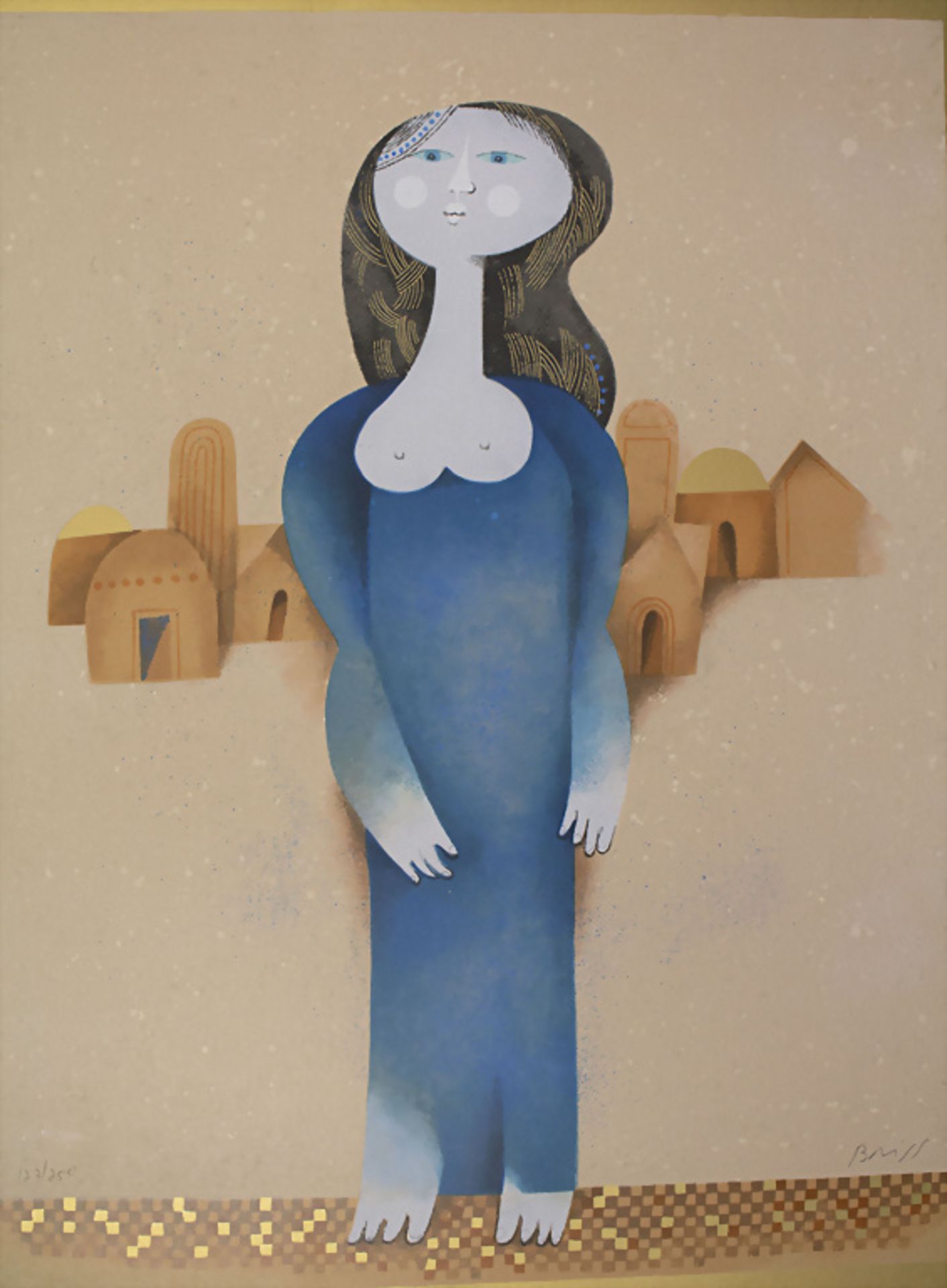 Sami BRISS (*1930-), 'Frau in Blau' / 'Woman in blue', 20. Jh.