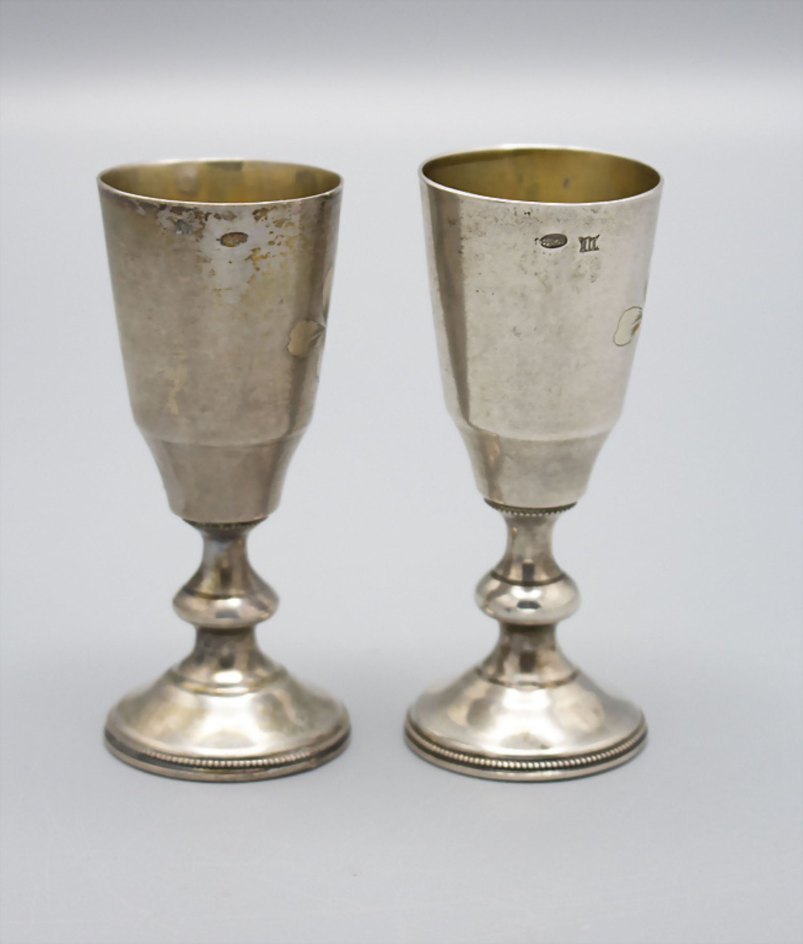 2 Vodka Becher / Two silver Vodka cups, Moskau/Moscow, 1896-1908 - Image 3 of 9