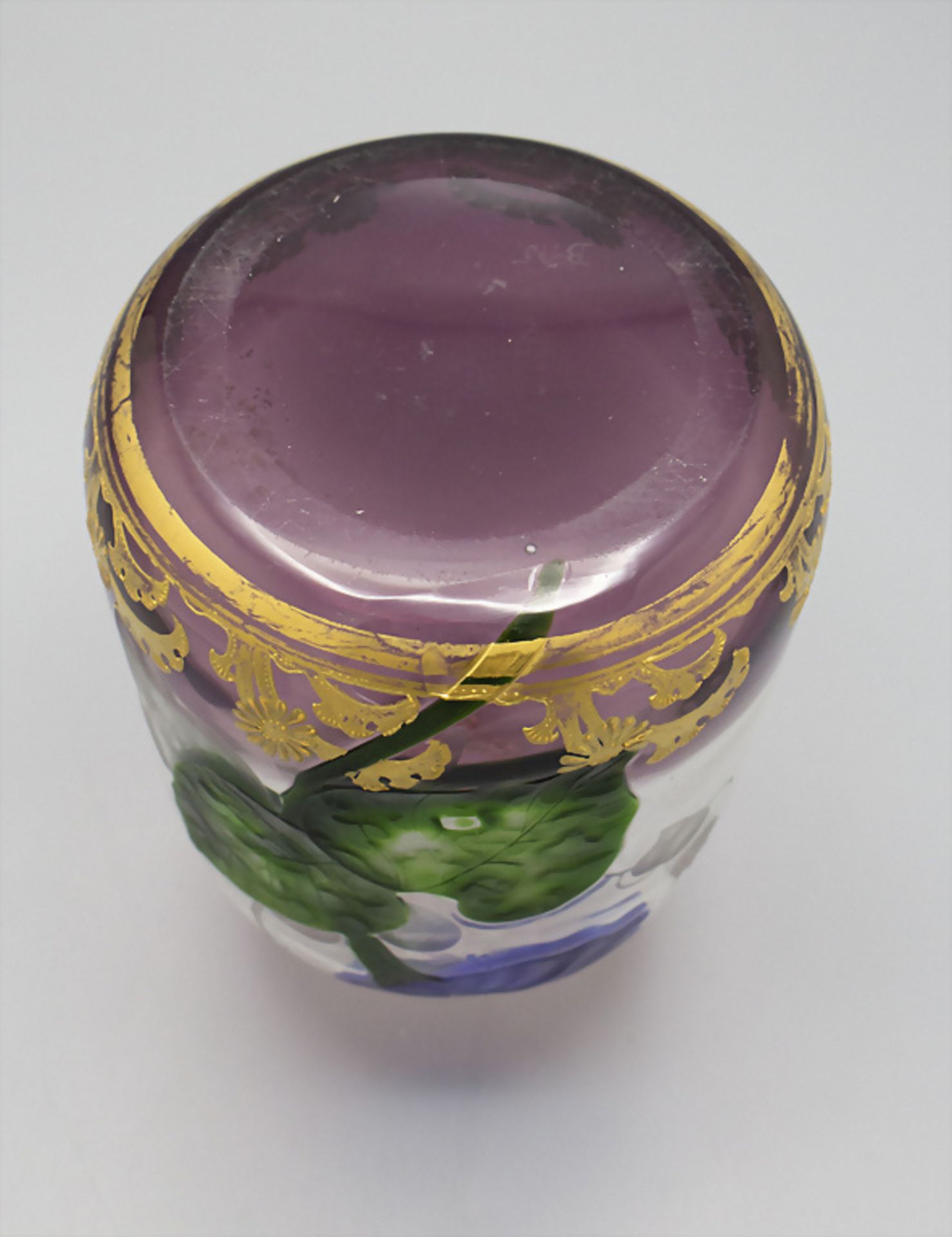 Seltene Vase, Gräflich Harrach'sche Glasfabrik, Neuwelt, um 1900 - Bild 2 aus 2