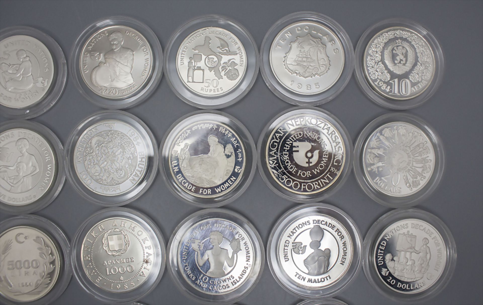 Sammlung Silbermünzen zur 'Dekade der Frau', um 1985 - Image 9 of 11