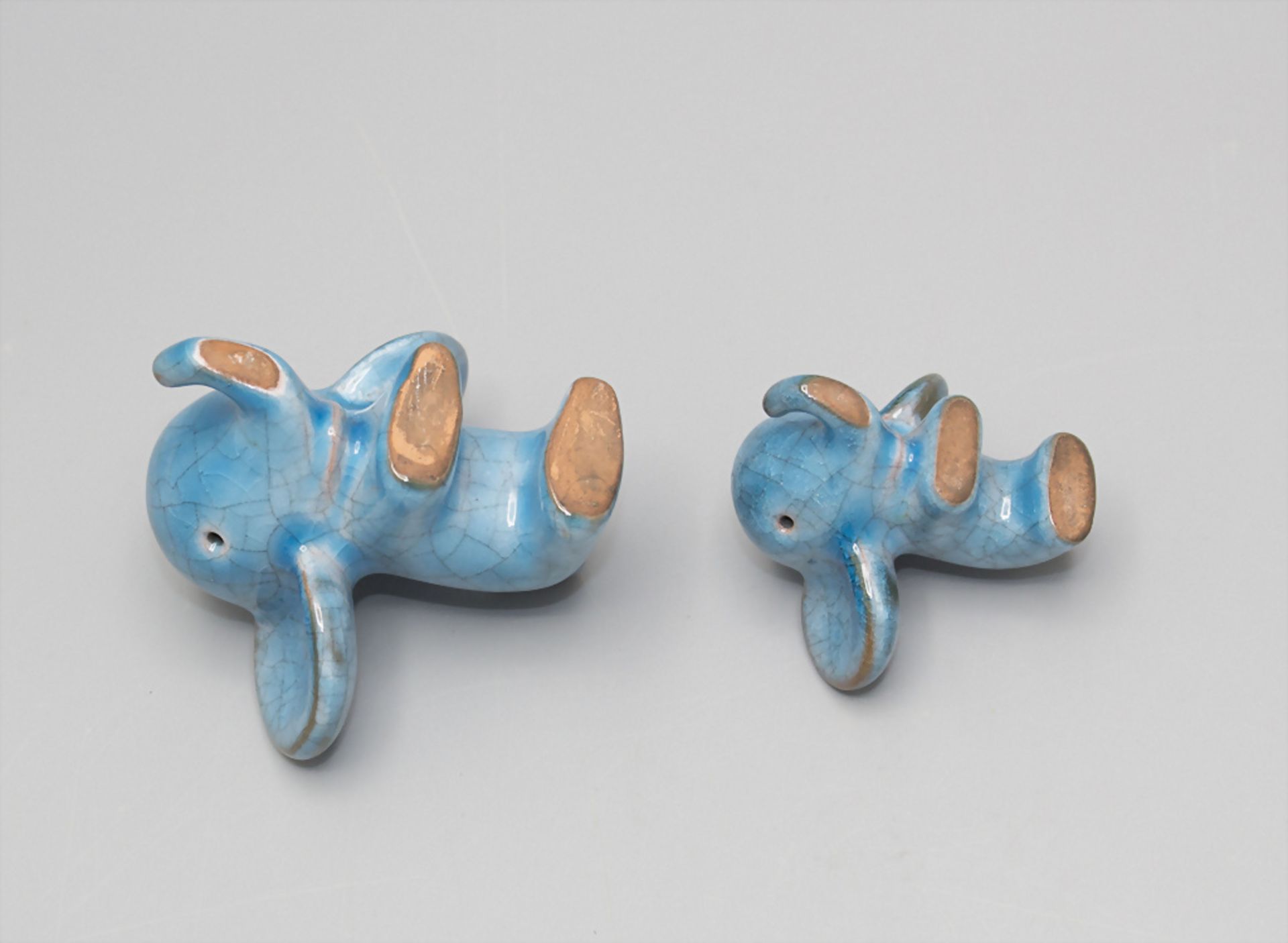 3 Tierfiguren 'Zwei Elefanten' und 'Maus' / 3 animal figures '2 elephants and a mouse', Walter ... - Image 2 of 3