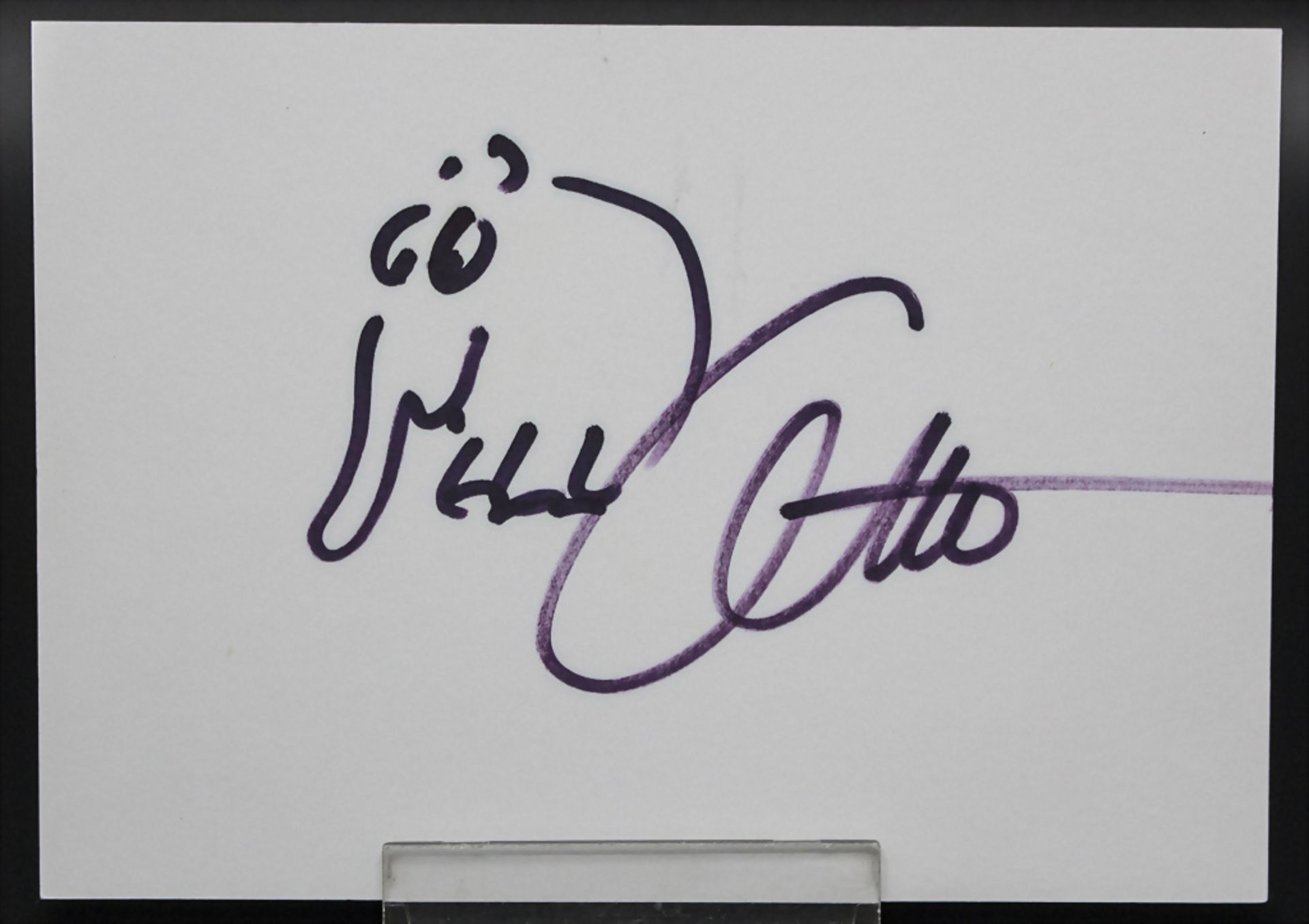 Autograph und Zeichnung Otto Walkes, 2005