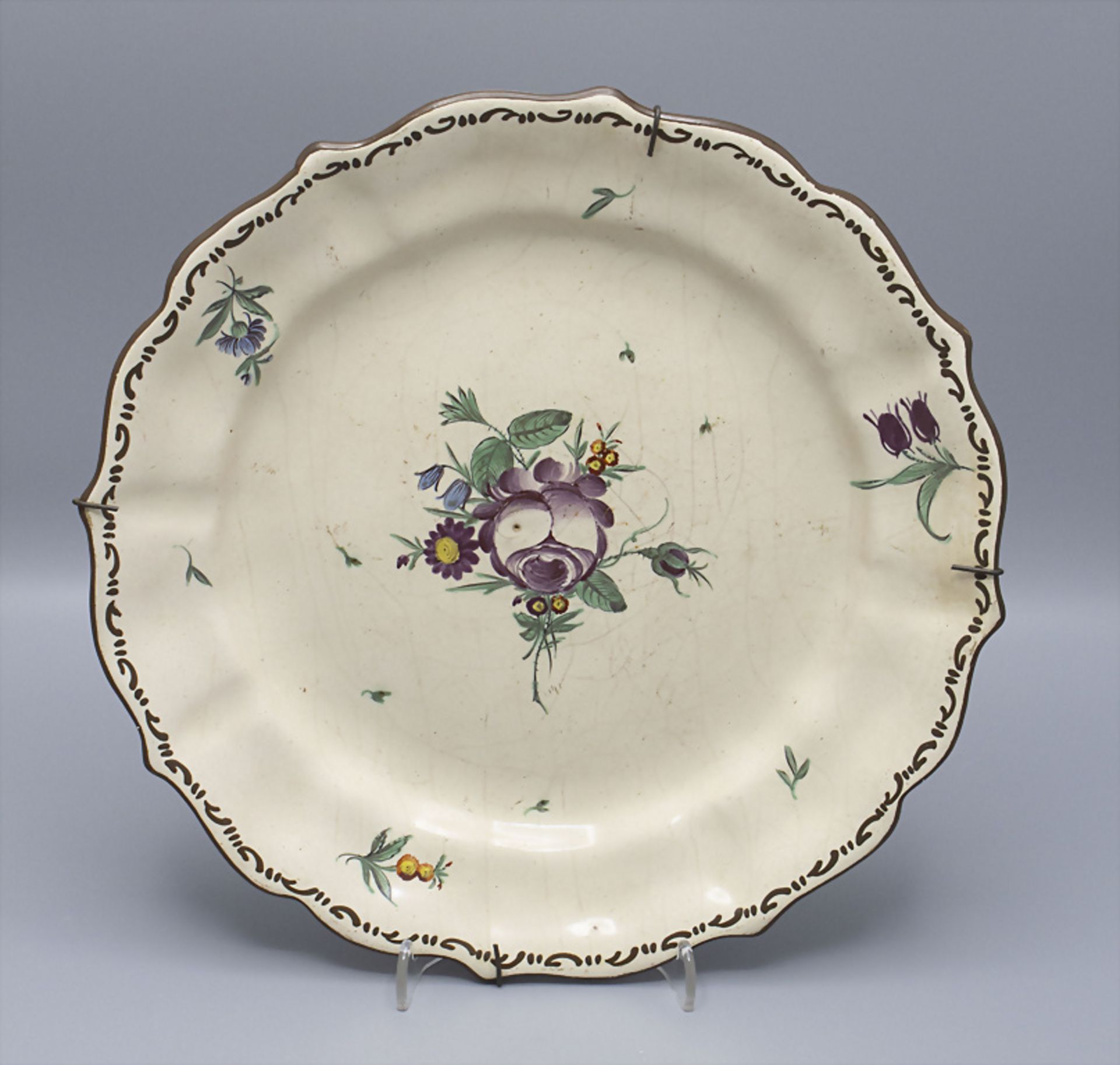 Fayence-Teller / A faience plate, Frankreich, 19. Jh.