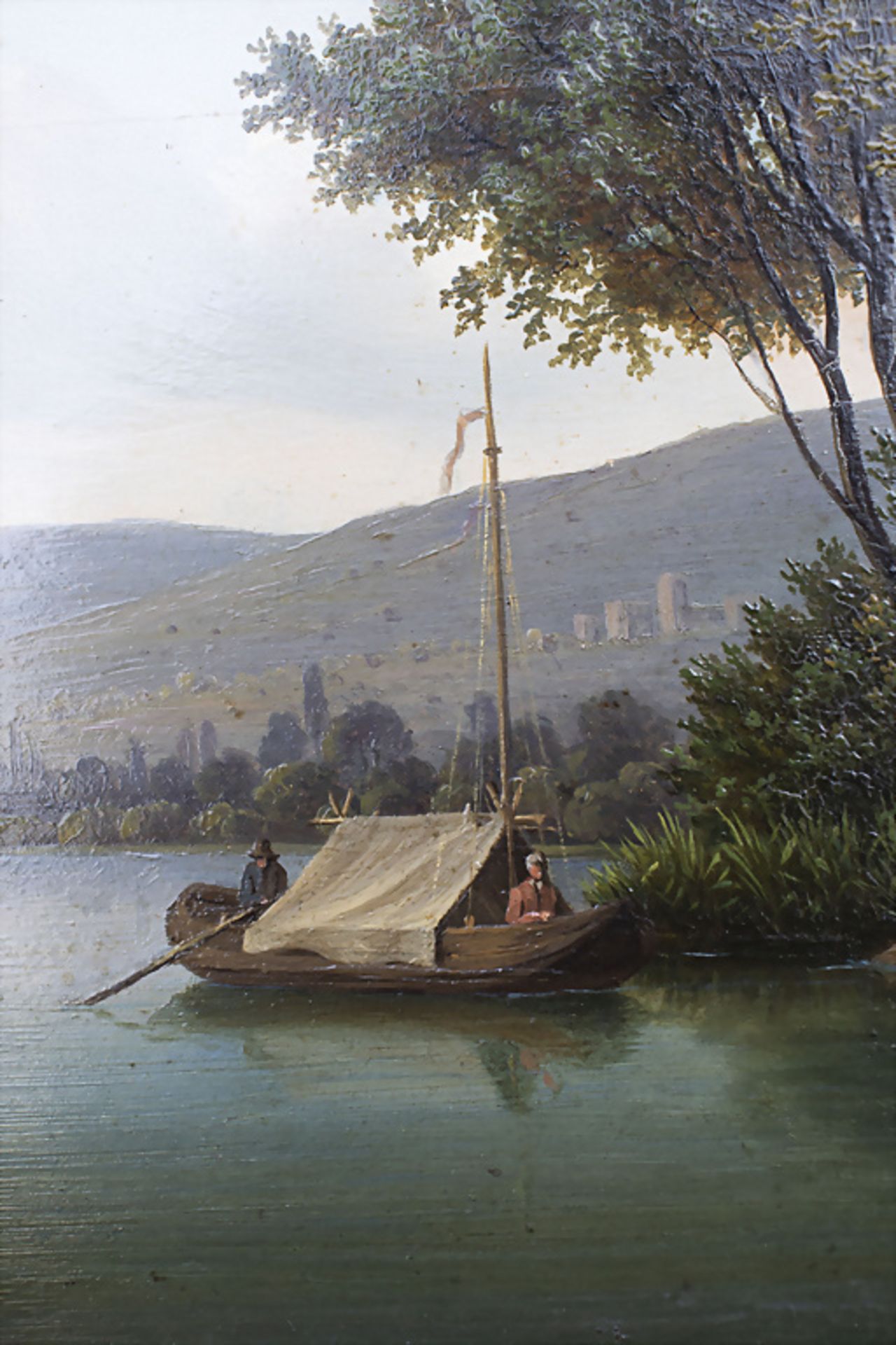 Unbekannter Künstler des 19. Jh., 'Landschaftschaftsansicht mit Booten' / 'Landscape view with ... - Bild 4 aus 5