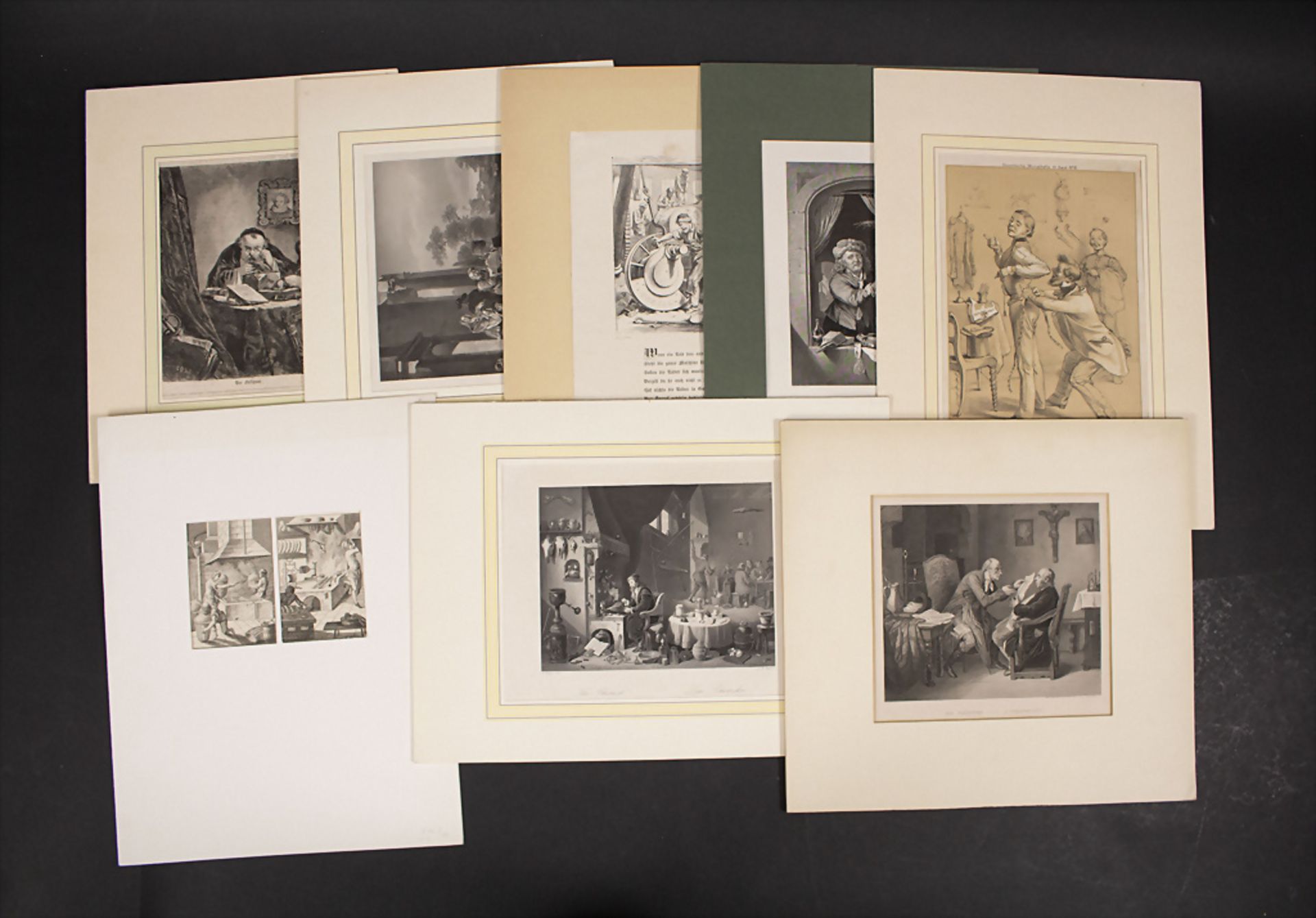 Konvolut Stiche 'Berufe' / A set of 8 engravings 'Professions', 18.-19. Jh.