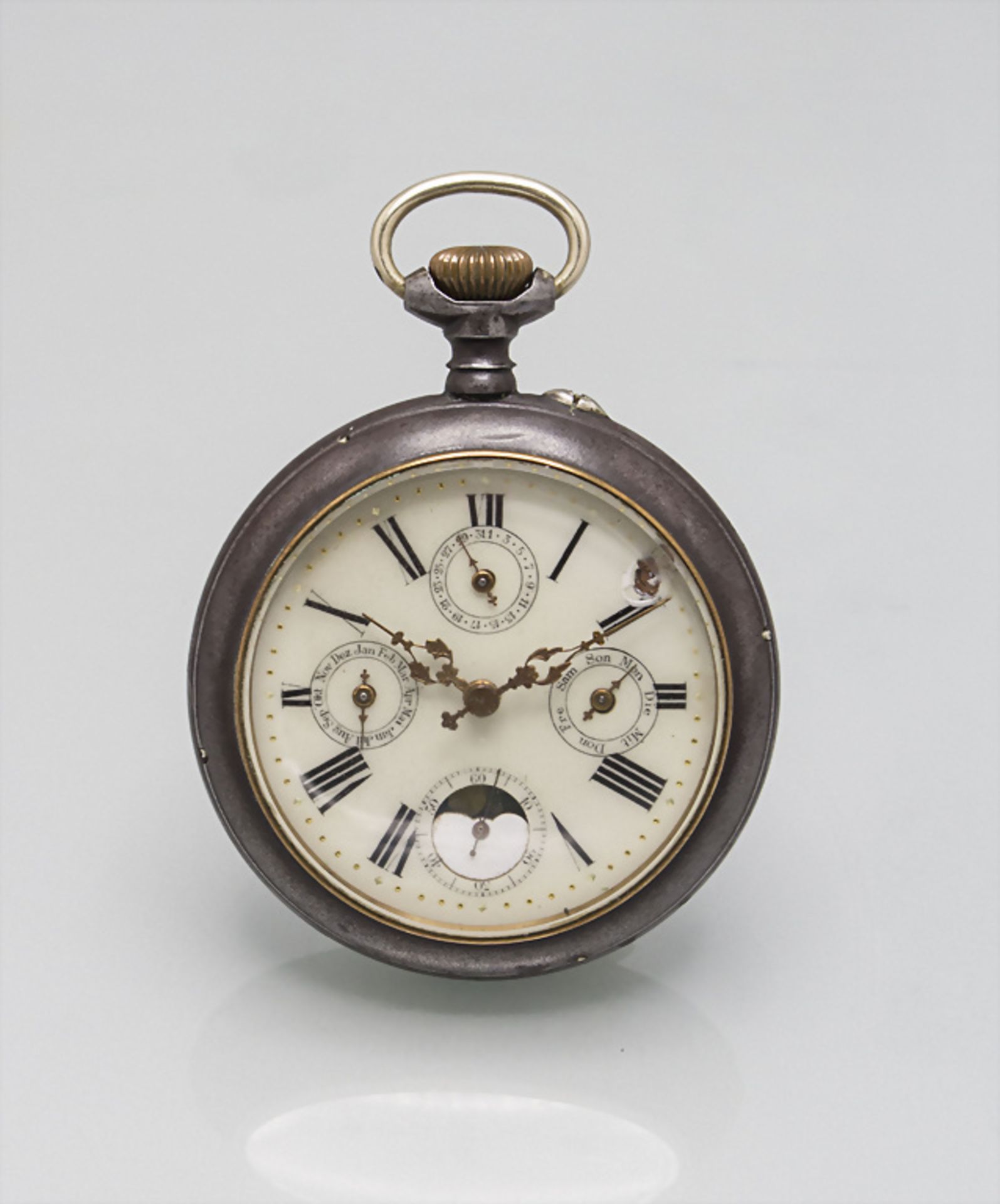 Herrentaschenuhr mit Vollkalender / A men's pocket watch, Schweiz, um 1900