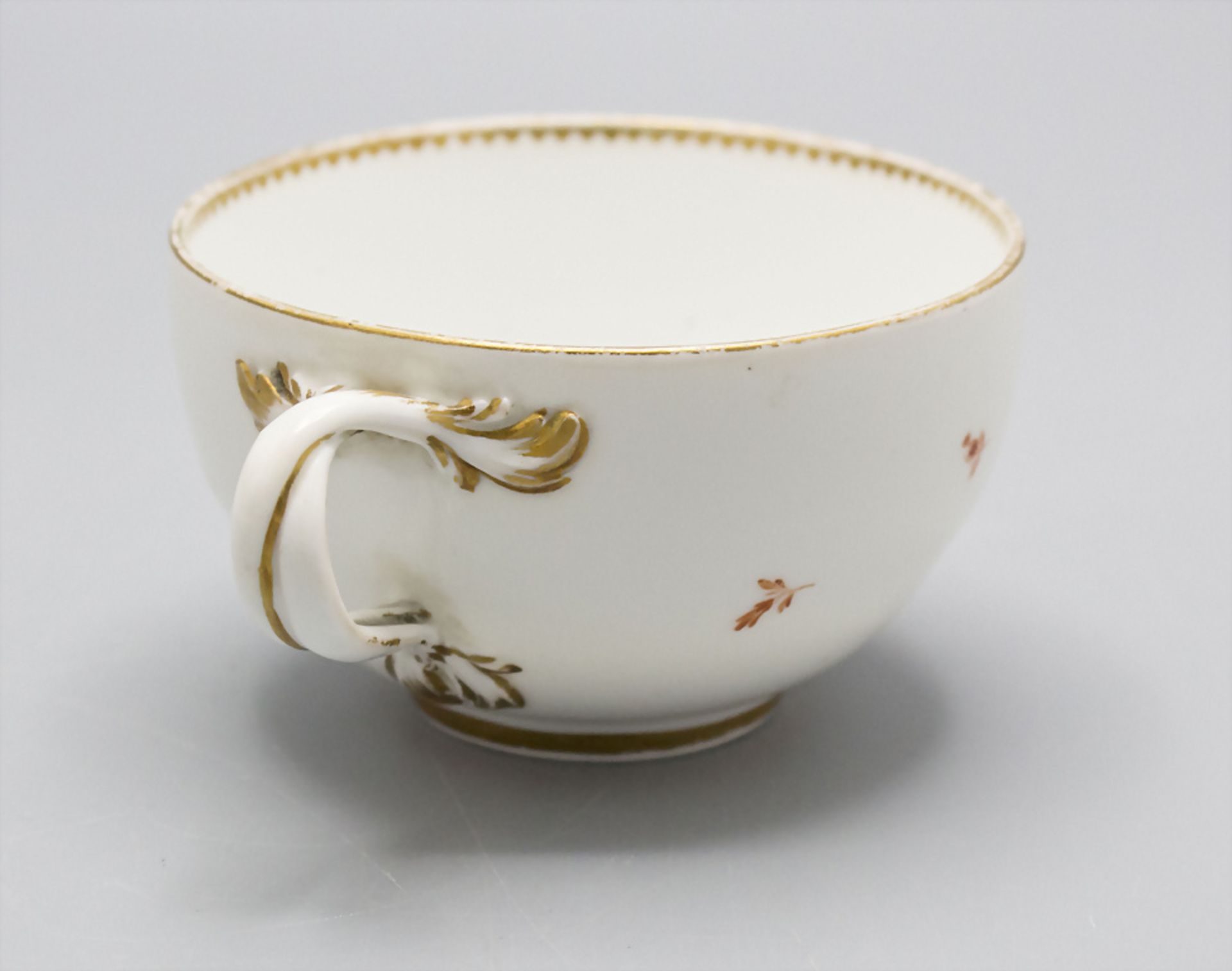 2 Porzellan Tassen mit Untertassen / Two cups with saucers, Meissen, Marcollini-Zeit 1774-1814 - Bild 12 aus 13