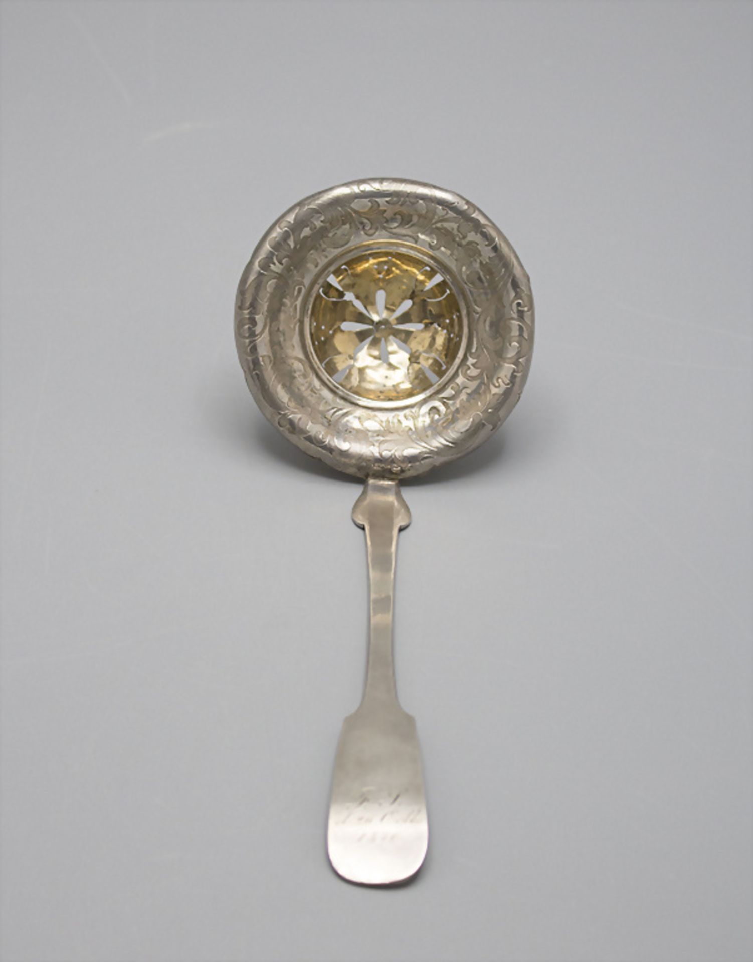 Teesieb / A silver tea strainer, Königsberg, 1866