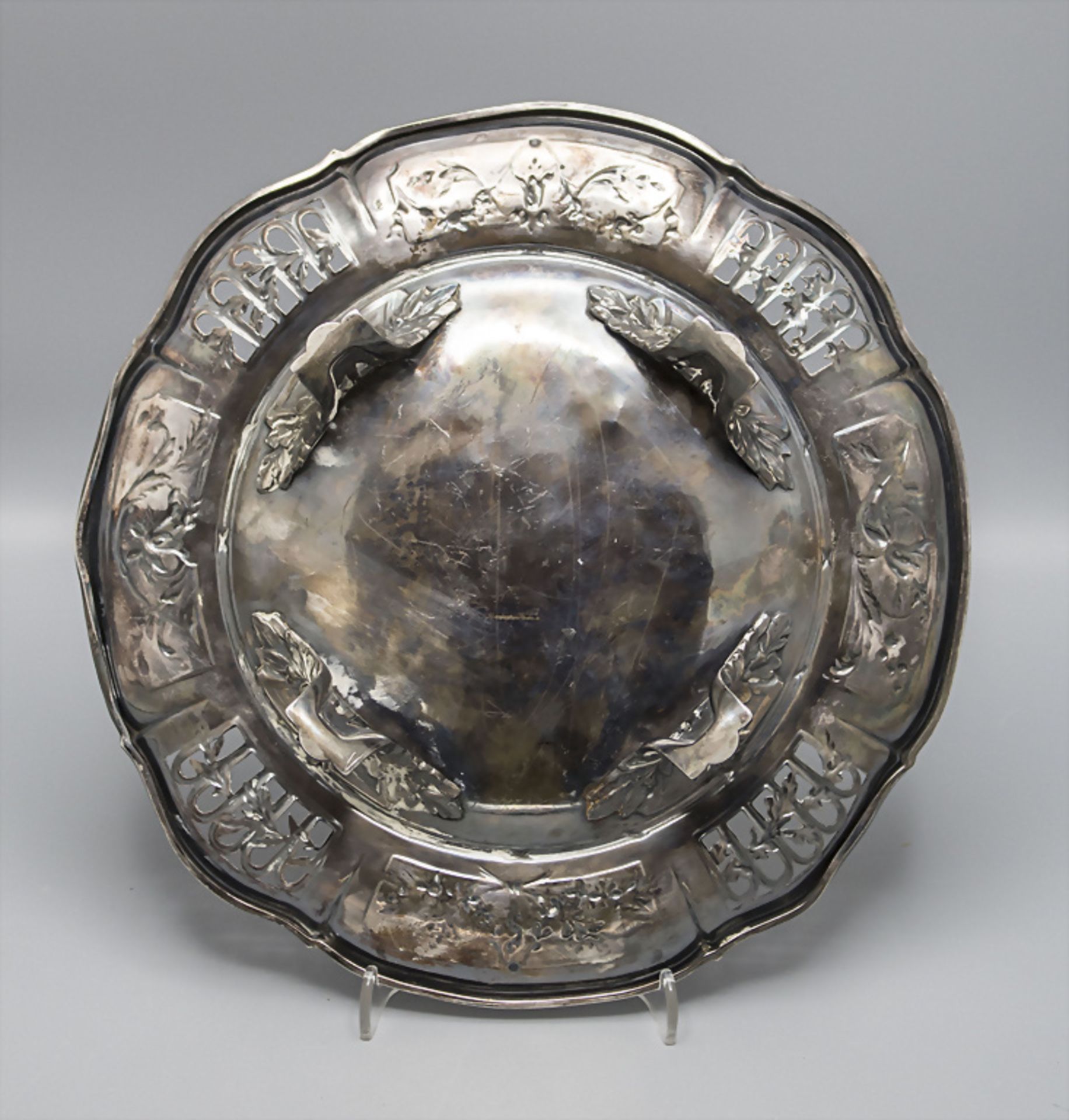 Silber Konfektschale auf vier Füßen / A silver candy dish, Frankreich, um 1870 - Bild 3 aus 4