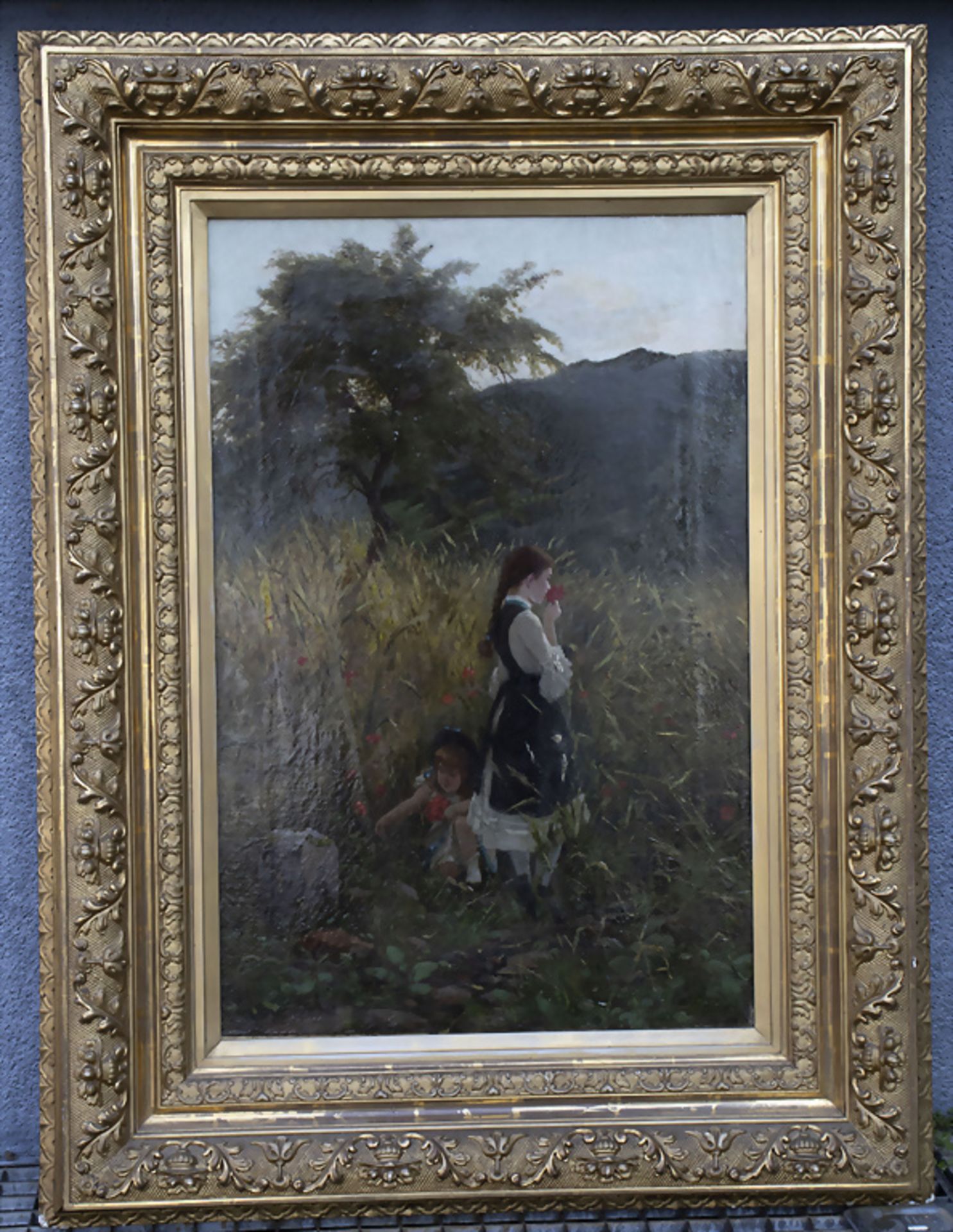 Monogrammist des 19. Jh., 'Die Mohnblumenpflückerinnen' / The poppy flower pickers, um 1840 - Bild 2 aus 6