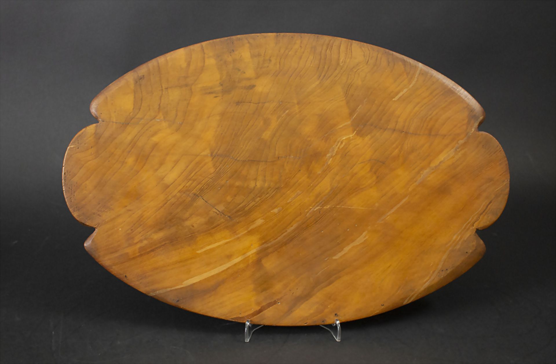 Jugendstil Holztablett mit Disteln / An Art Nouveau wooden tray with thristles, wohl École de ... - Bild 3 aus 3