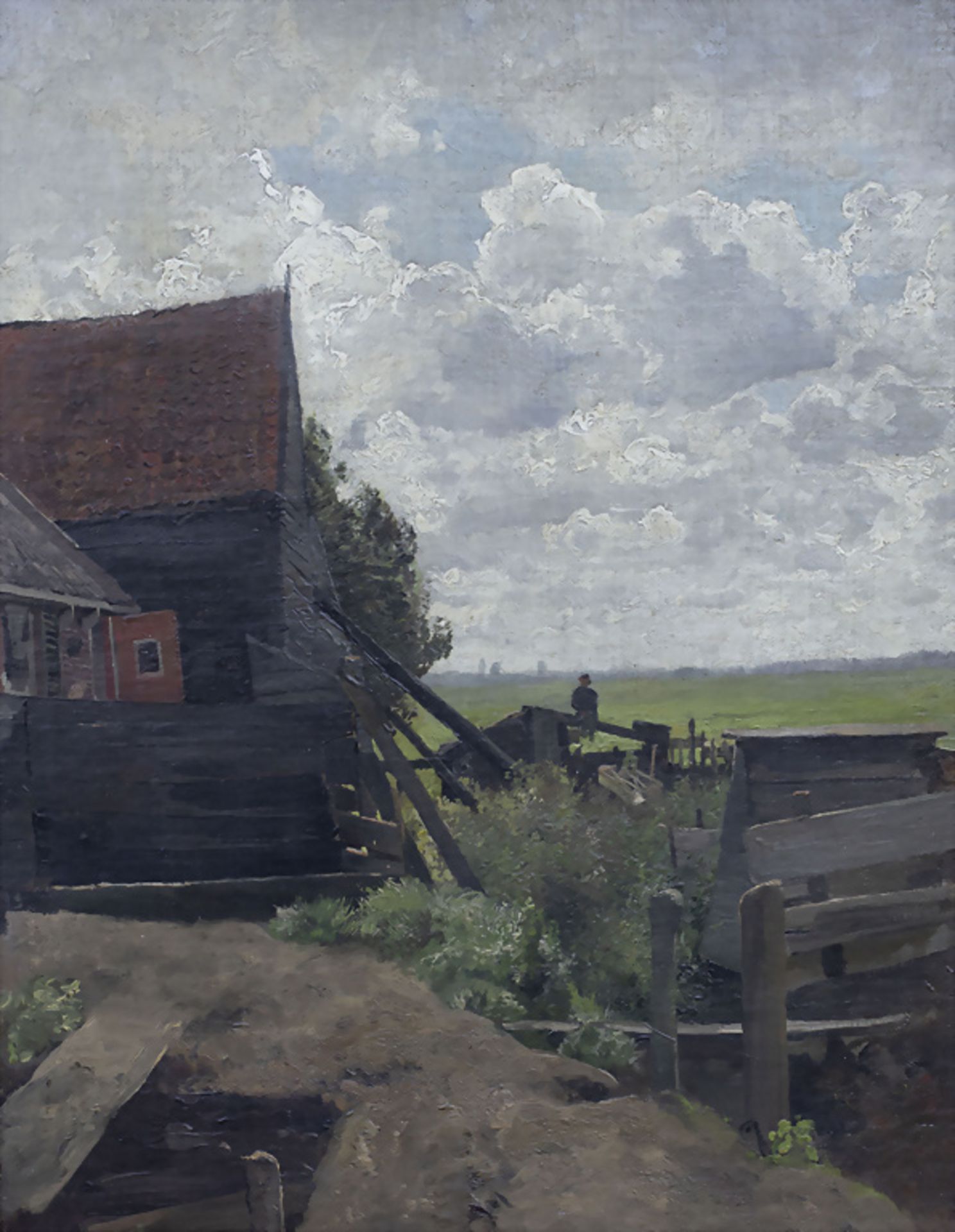 Herrmann BAISCH (1846-1894), 'Hofansicht' / 'Yard view with farm house', um 1885