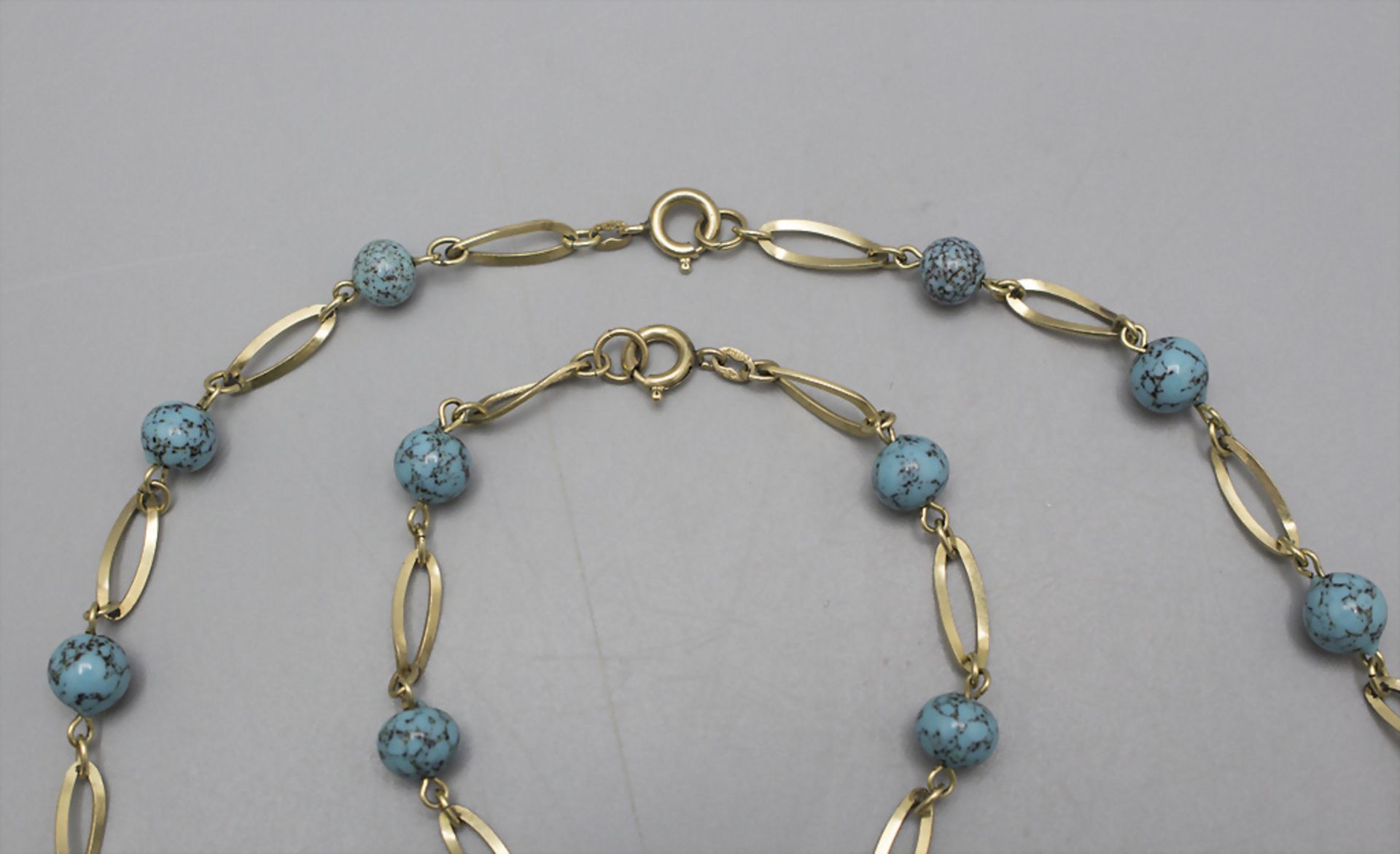 Halsband und Armband mit Türkisen / A necklace and bracelet with turquoise - Bild 3 aus 3