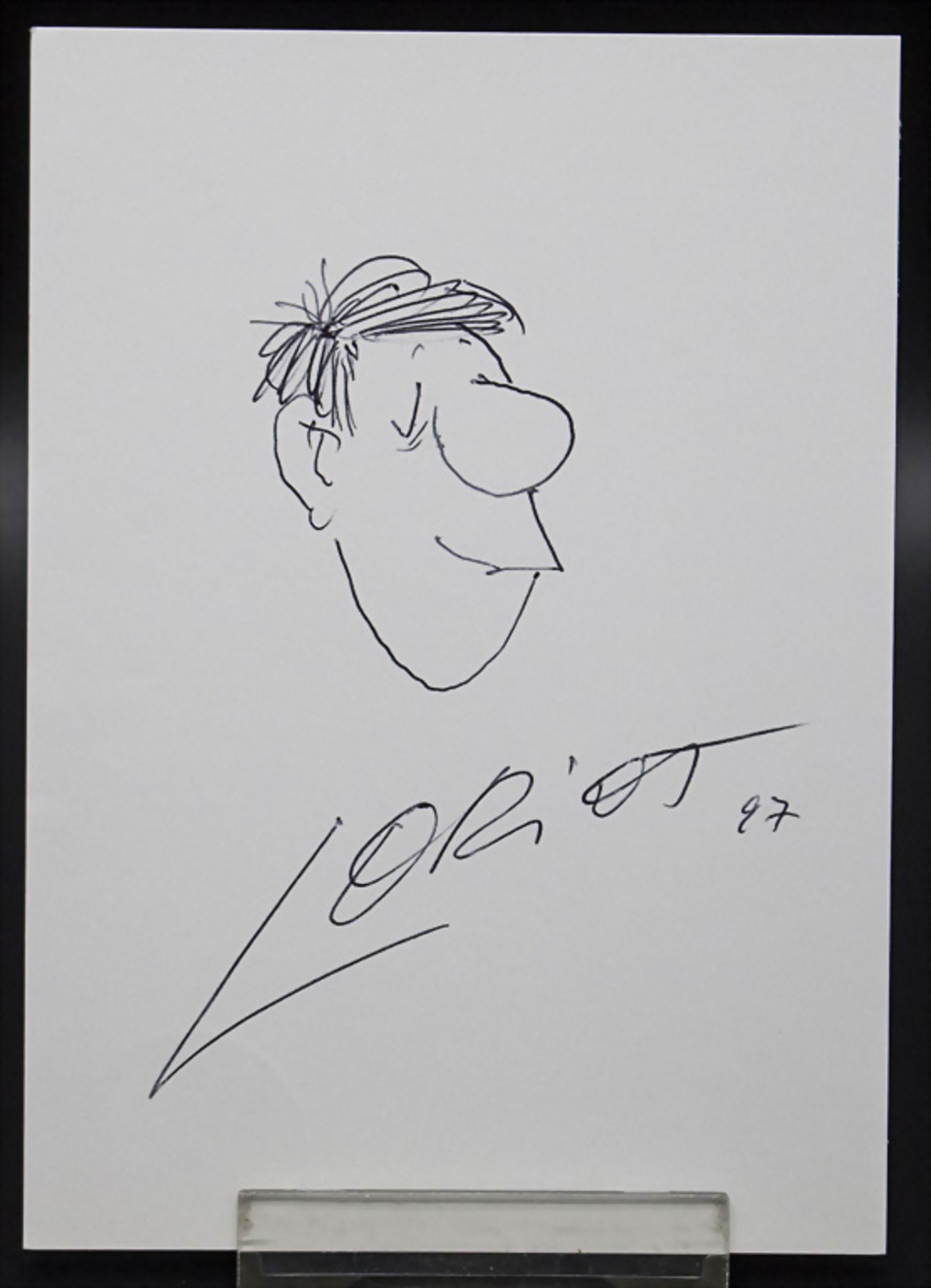 Autograph und Zeichnung von Vicco VON BÜLOW bzw. LORIOT, 1997