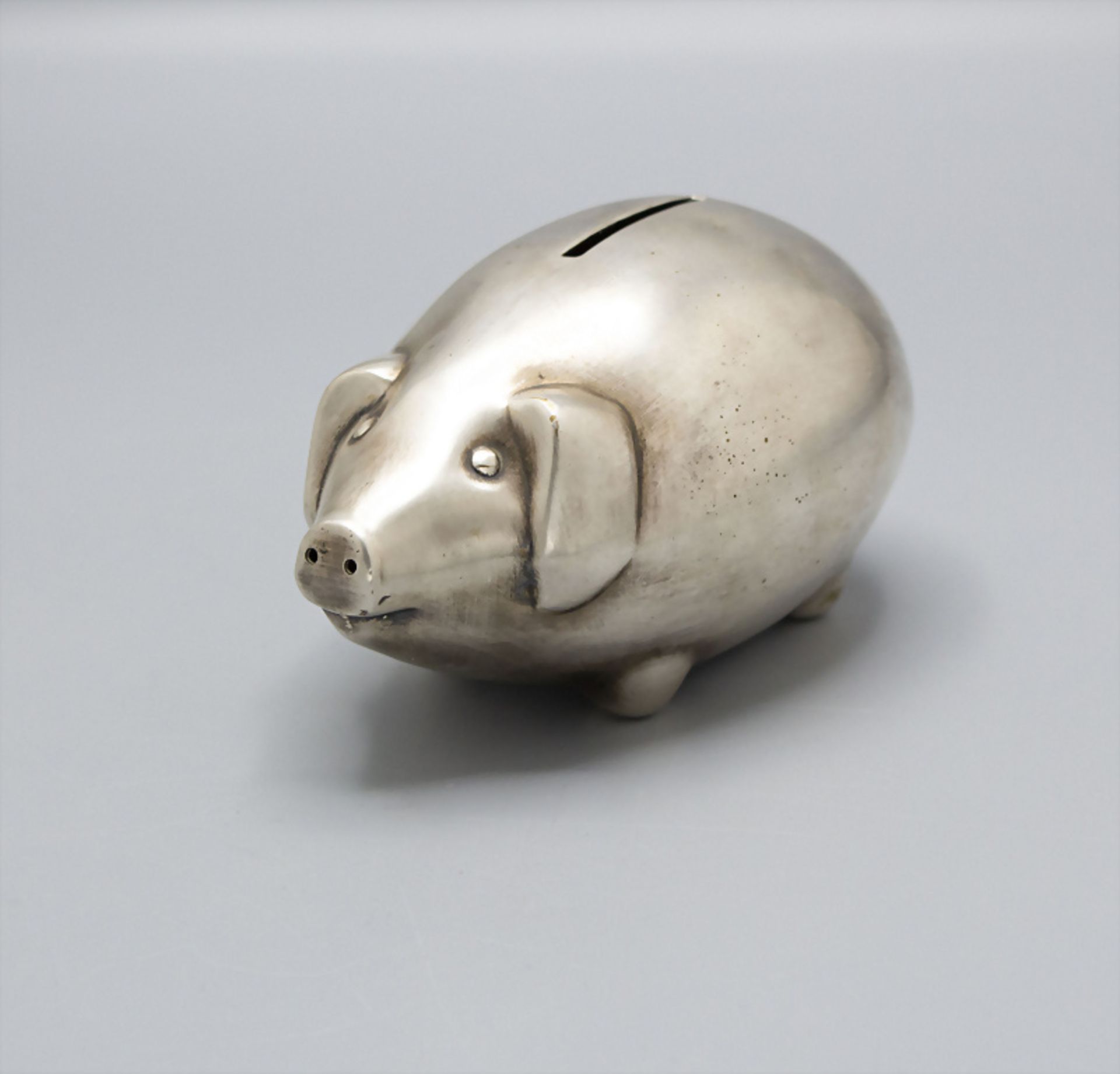 Art Déco Sparschwein / A plated Art Deco piggy bank, Belgien, um 1920