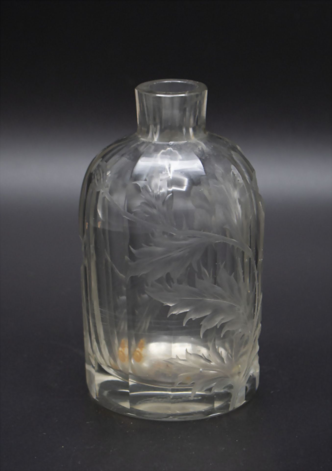 Jugendstil Glasflasche mit Mohnblume / An Art Nouveau glass bottle with poppy flower, Ludwig ... - Image 2 of 3