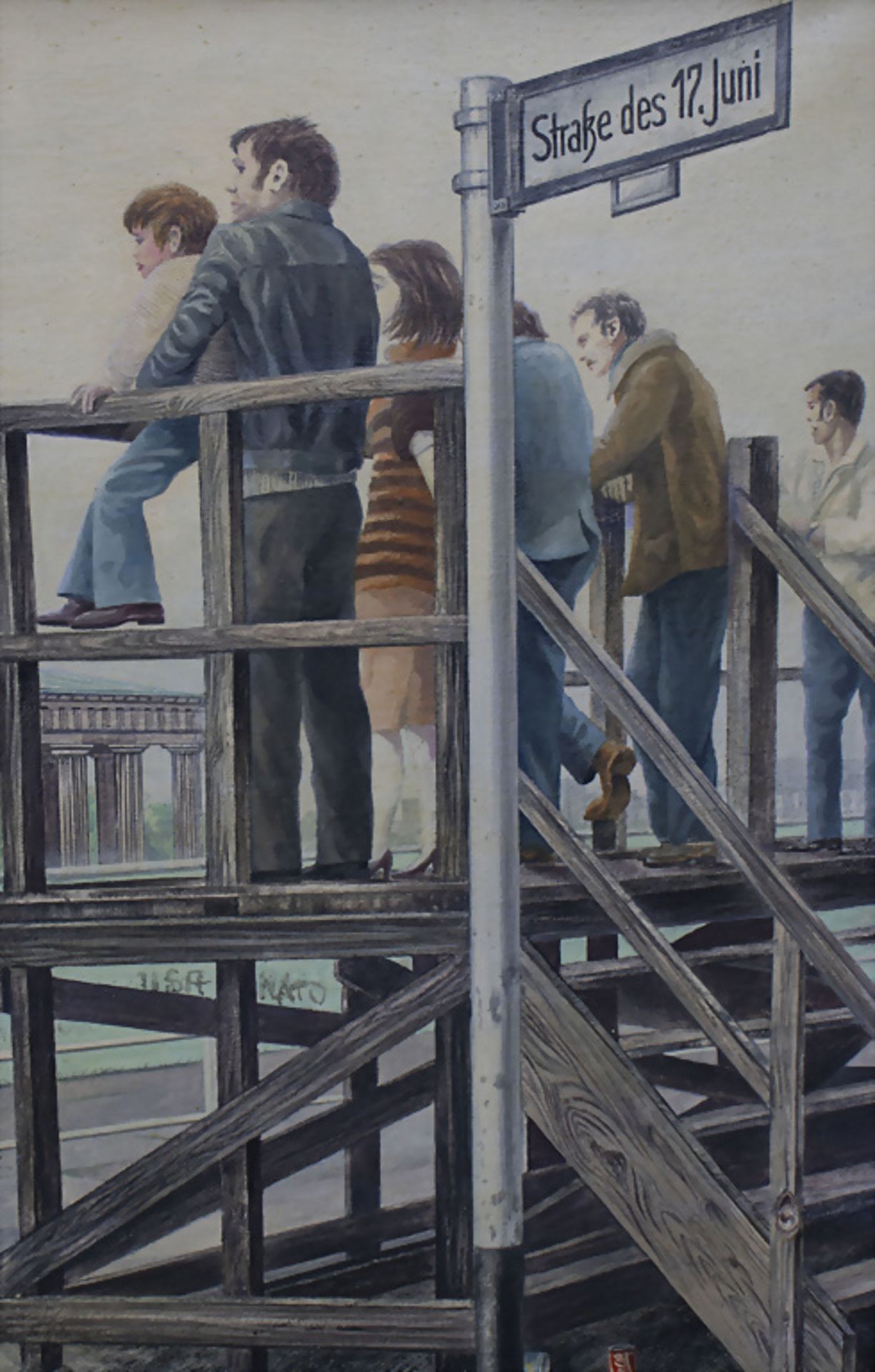 Gerald Zosgornick (*1938 in Berlin), 'Brandenburger Tor mit Berliner Mauer' / The Brandenburg ... - Bild 3 aus 6