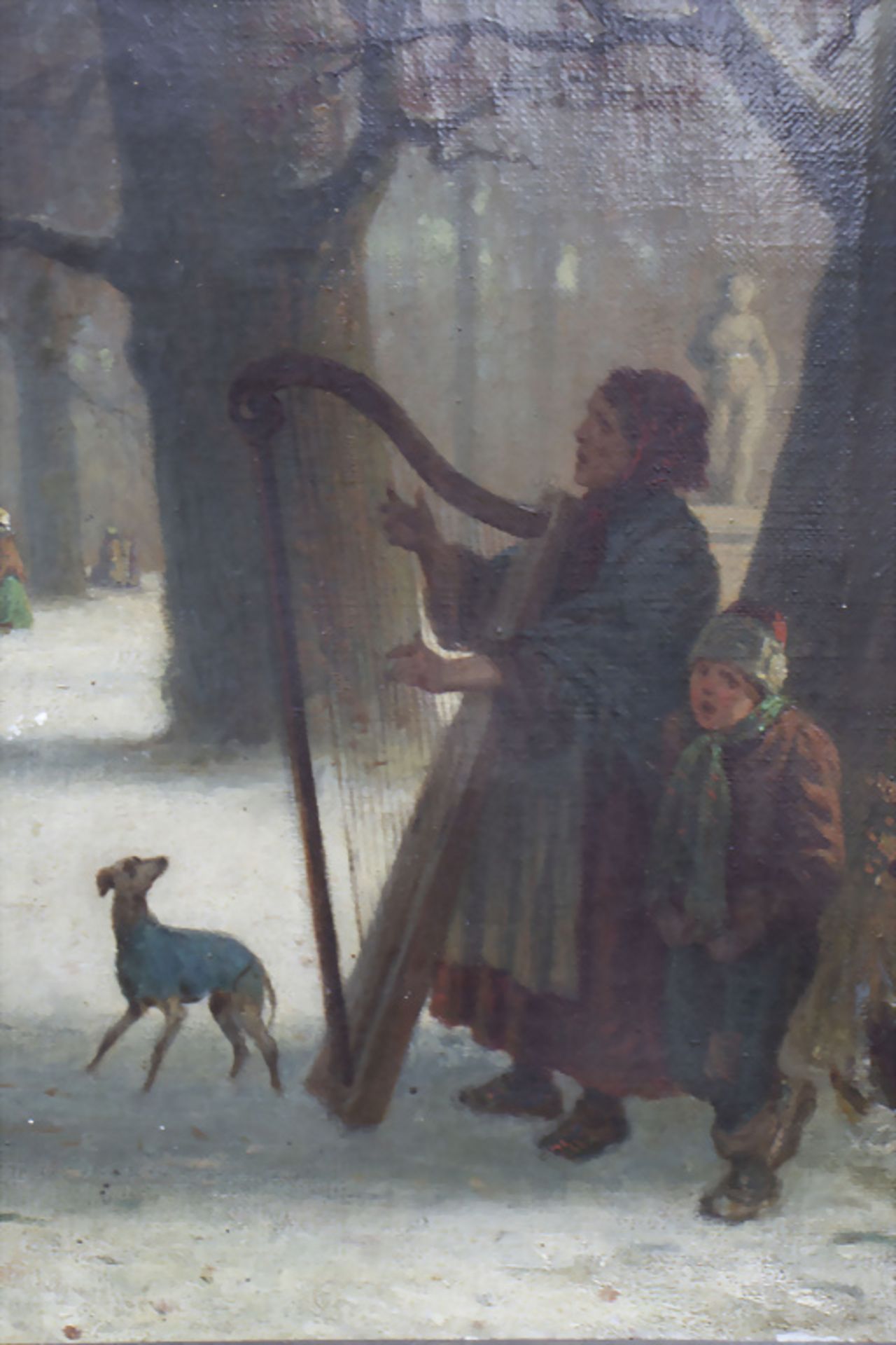 Emil FUNK (aktiv 2. Hälfte 19. Jh.), 'Harfenspiel im Berliner Tiergarten' / 'Playing harp in ... - Image 4 of 8