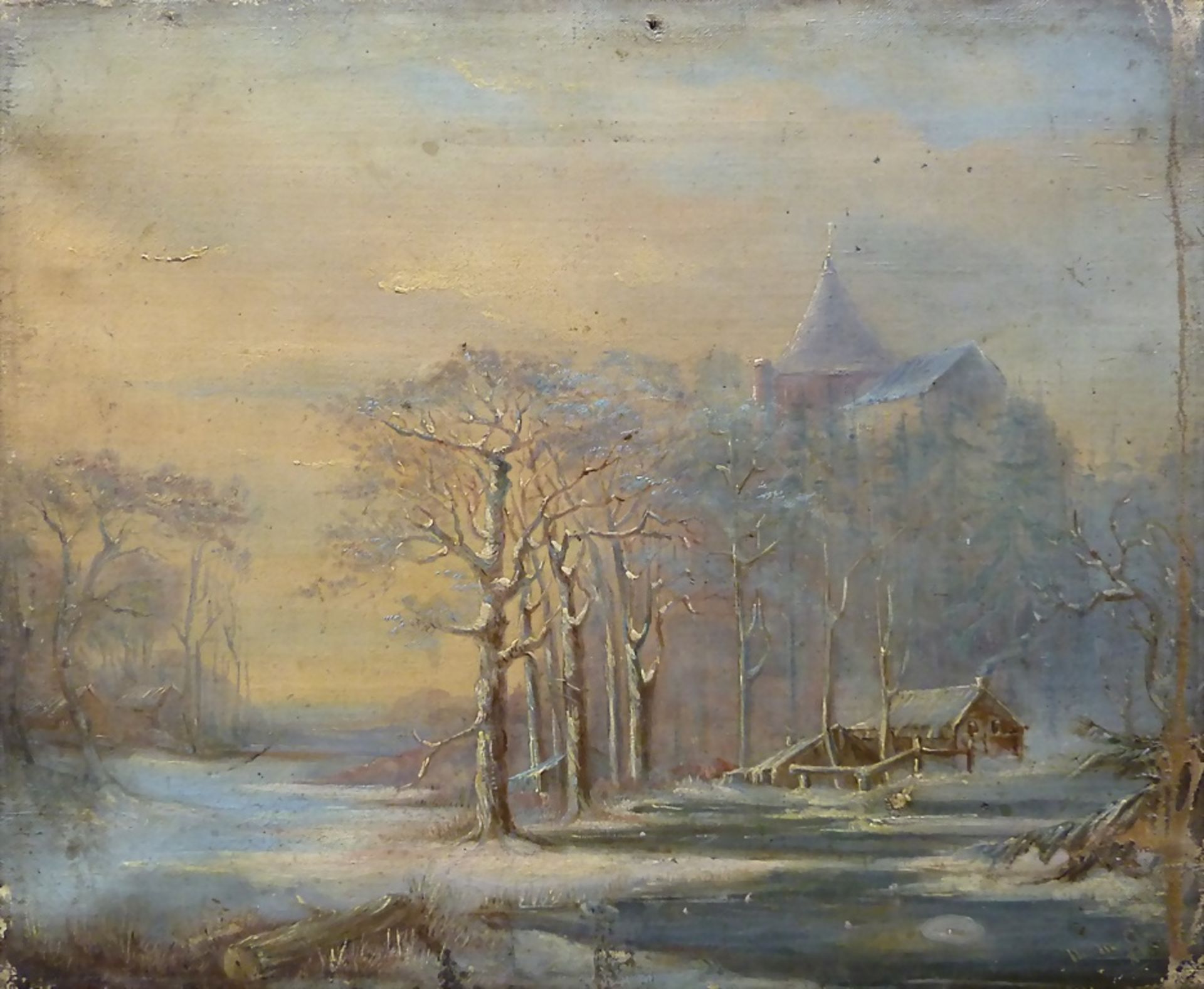 Künstler des 19. Jh., 'Winterlandschaft mit Burg' / 'Winter landscape with a castle', 1865
