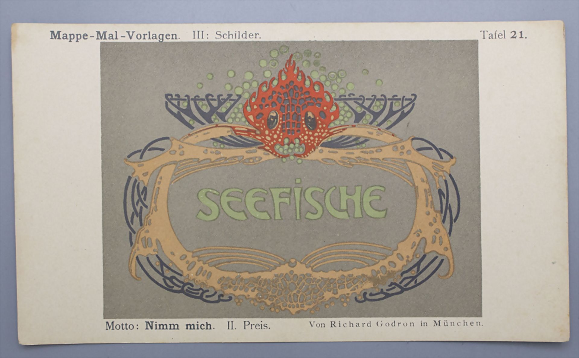 Jugendstil Mal-Vorlagen für Werbeschilder auf 36 Tafeln / 36 Art Nouveau pattern for ... - Bild 7 aus 9