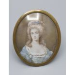 Miniatur Porträt der jungen Schriftstellerin Marquise de Montesson / A miniature portrait of ...